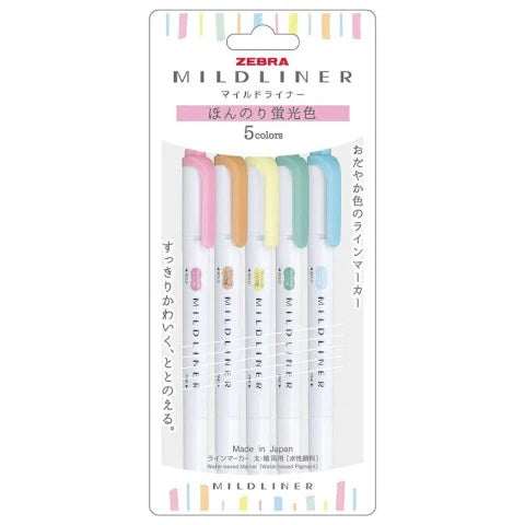 Zebra Mildliner Highlighter 5 Pack