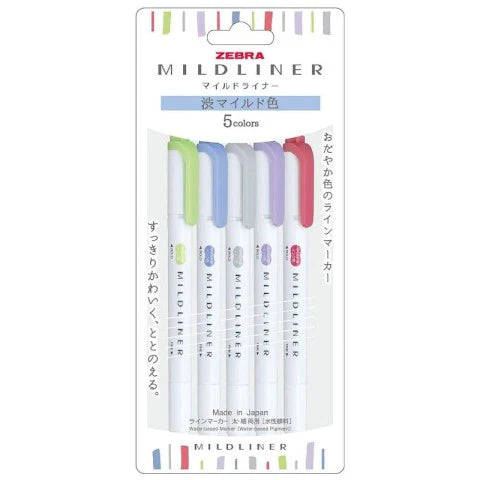 Zebra Mildliner Highlighter 5 Pack