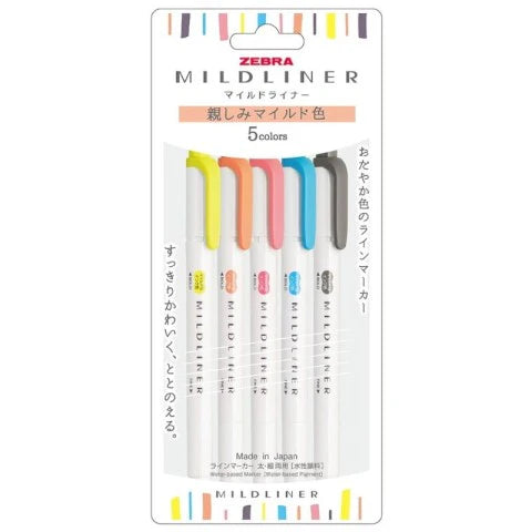 Zebra Mildliner Highlighter 5 Pack