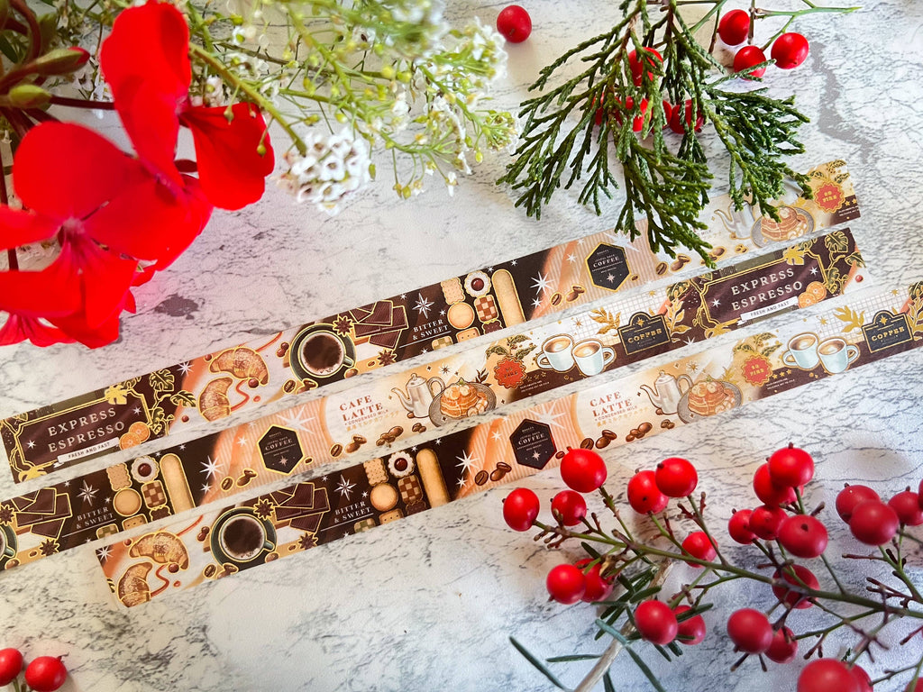 Gold Foil Coffee Washi Tape