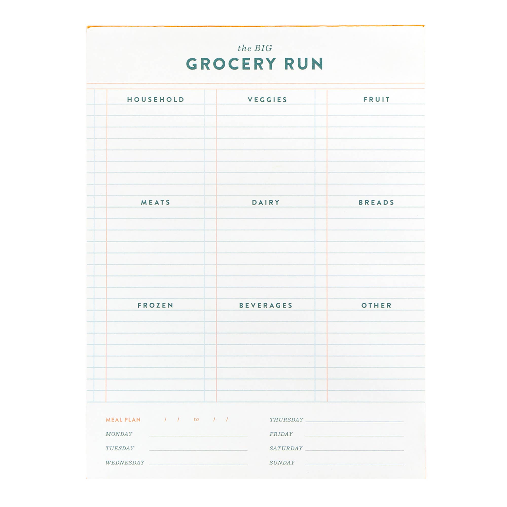 Grocery Run 6x8 Weekly Notepad