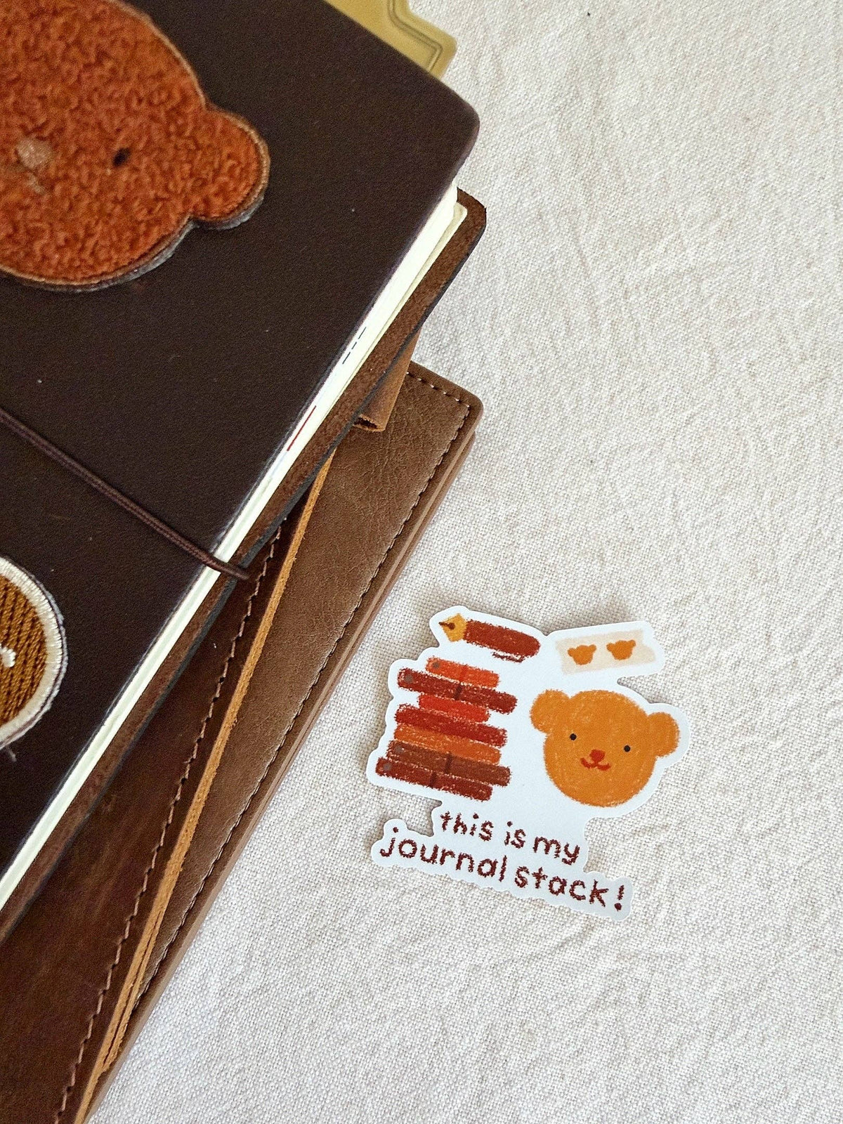 Journal Stack Die Cut Sticker