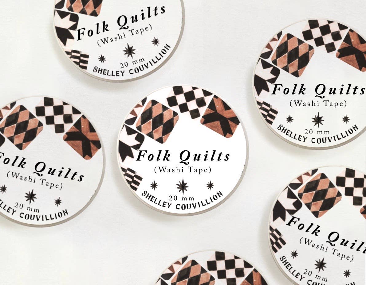 Folk Quilts Neutral Quilt Star Washi Tape – 8 pointed star