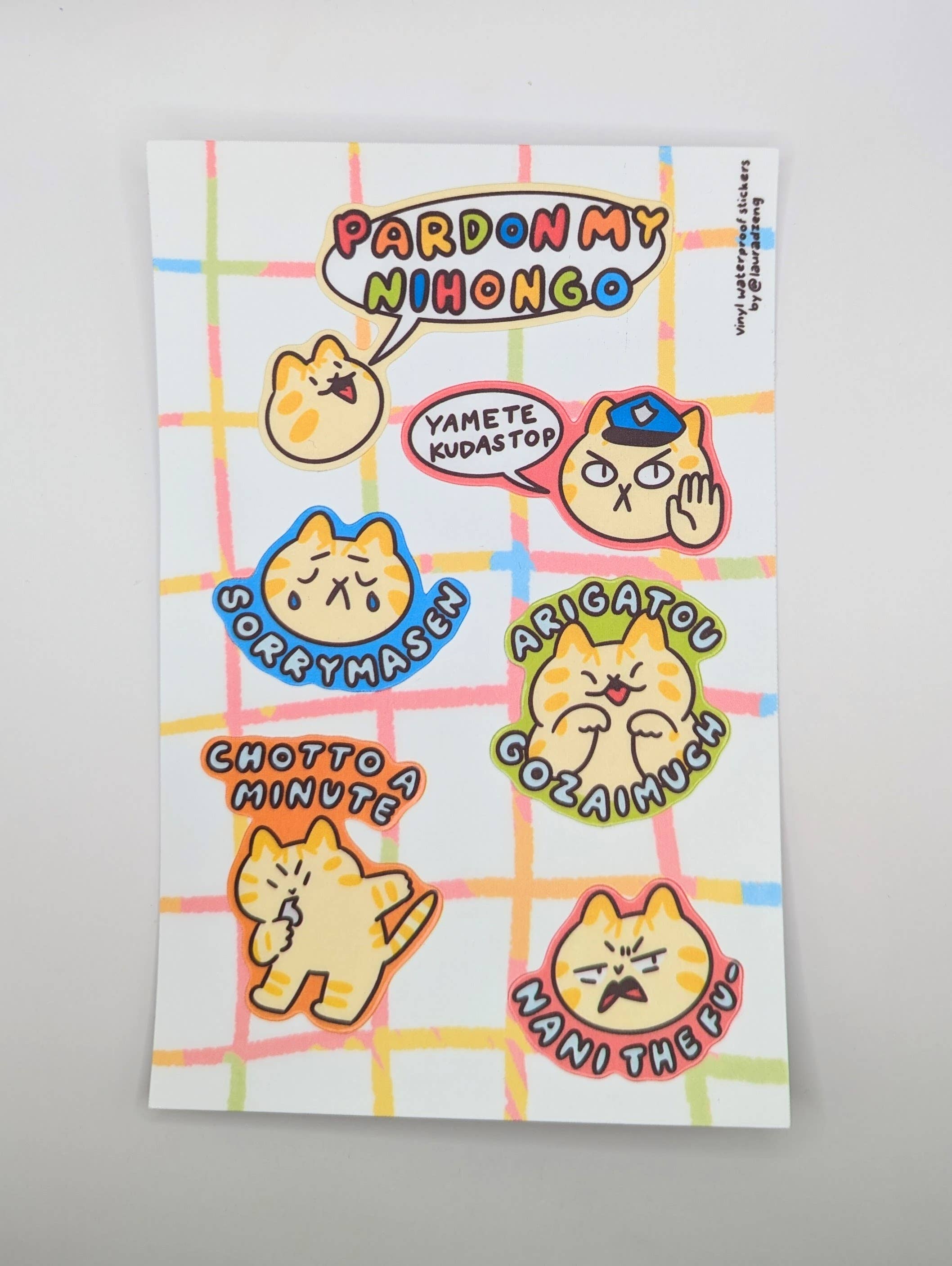 Pardon My Nihongo Vinyl Sticker Sheet