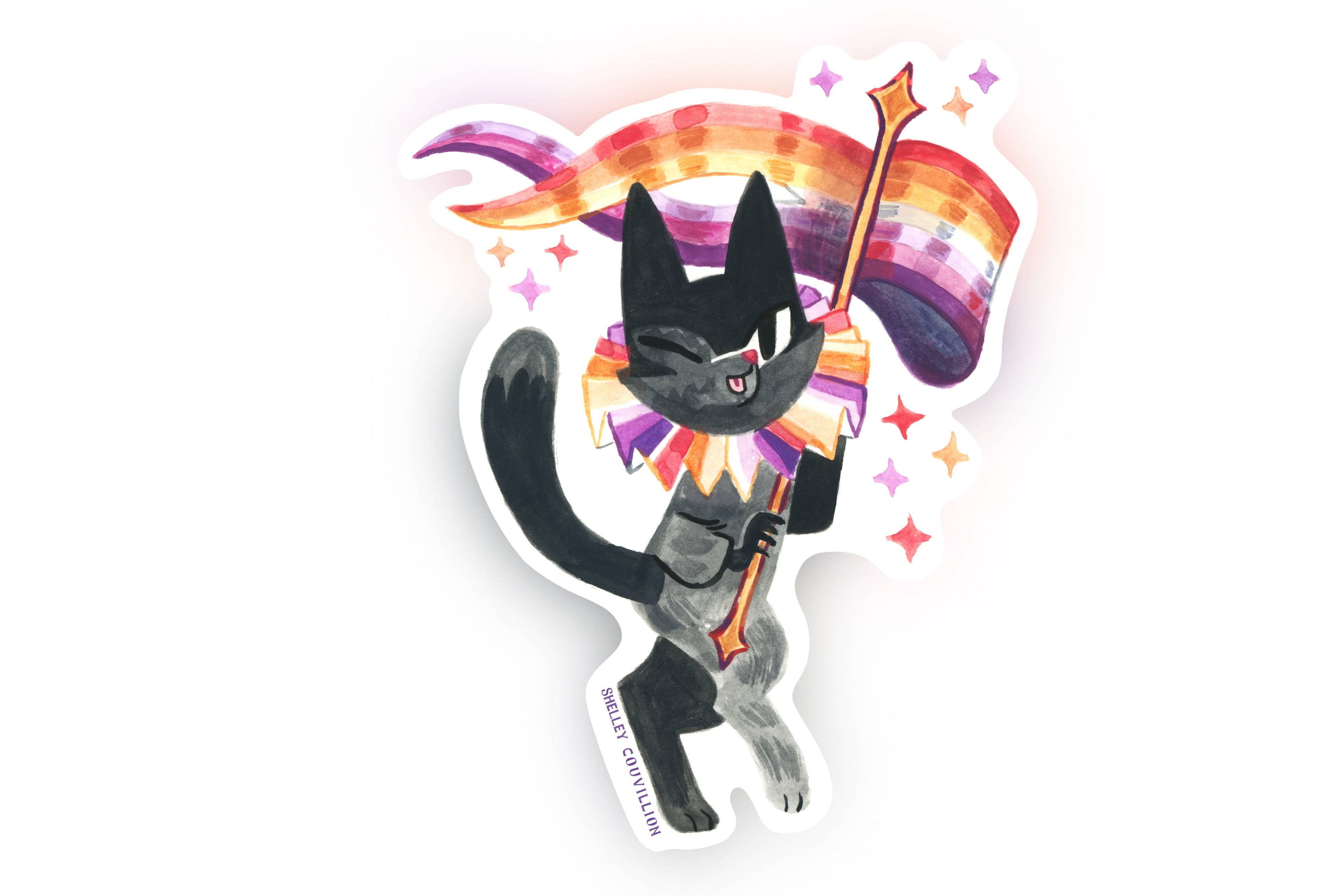 Lesbian Cat Sticker – Queer Cuties Medieval Pride 