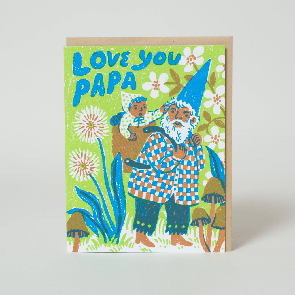 Love You Papa Gnome Greeting Card by Phoebe Wahl