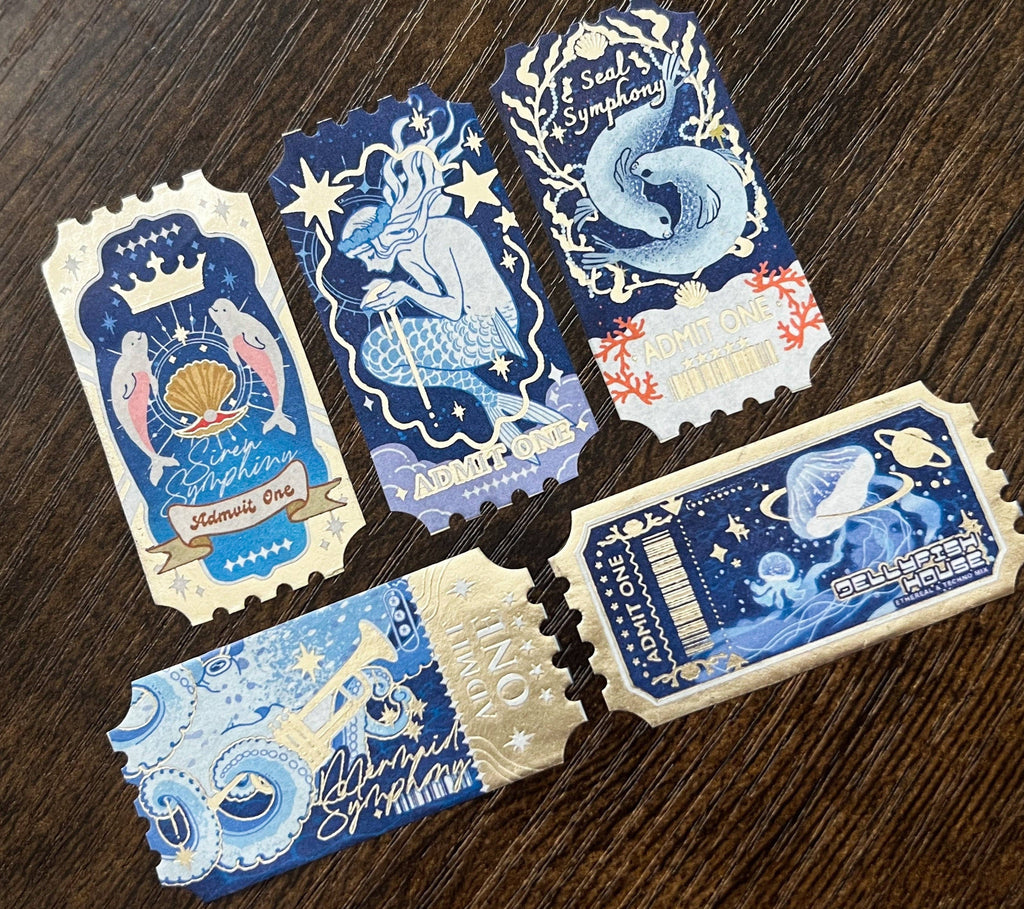 Gold Foil Salt Water Ticket Washi Tape