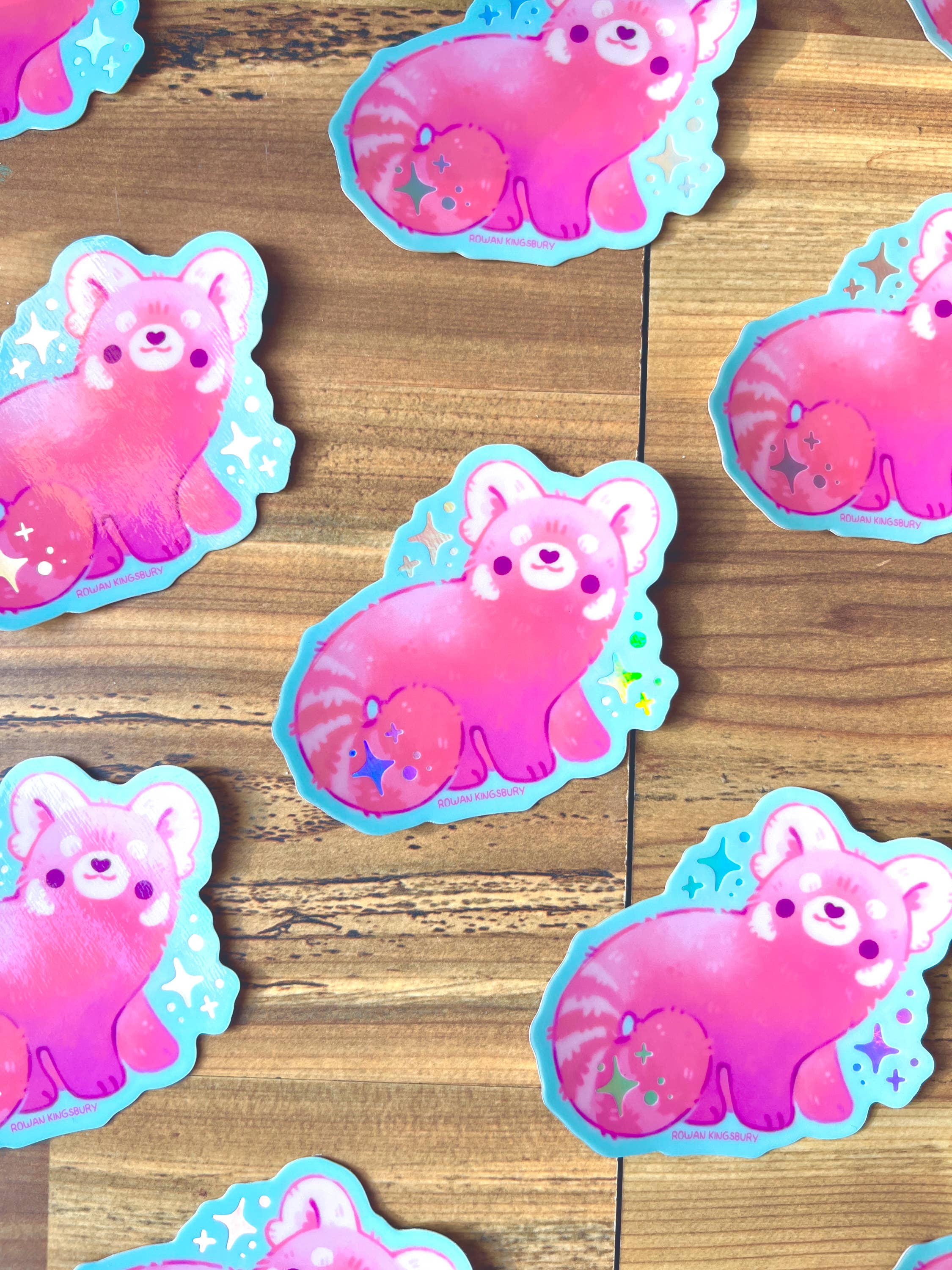 Red Panda Holographic Sticker