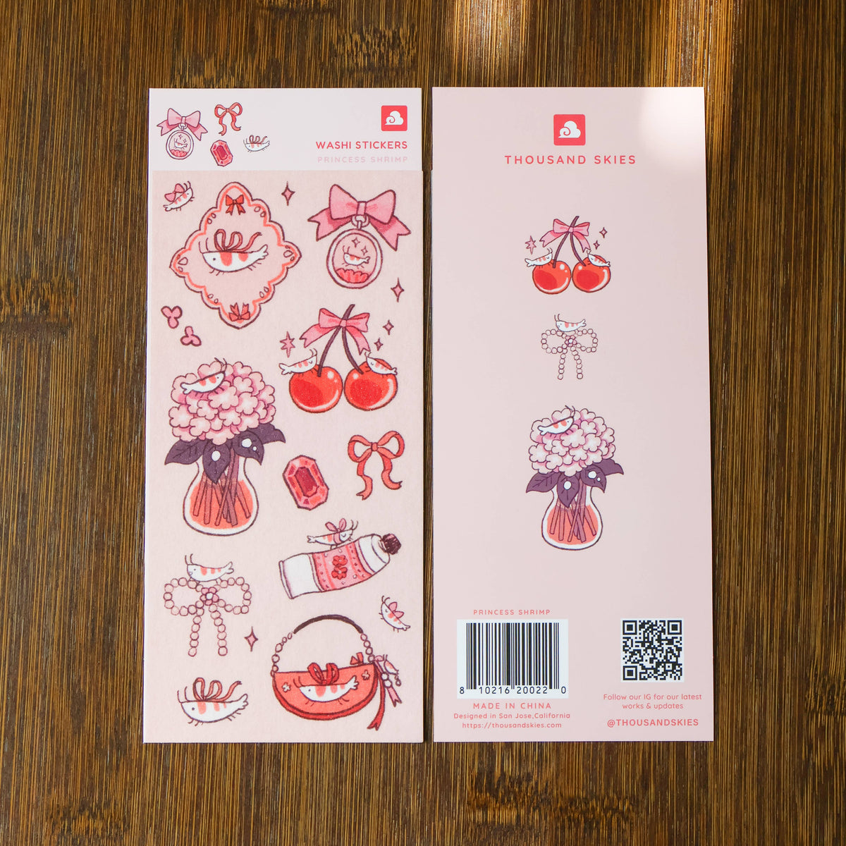 Sticker Sheet (Washi) - Princess Shrimp