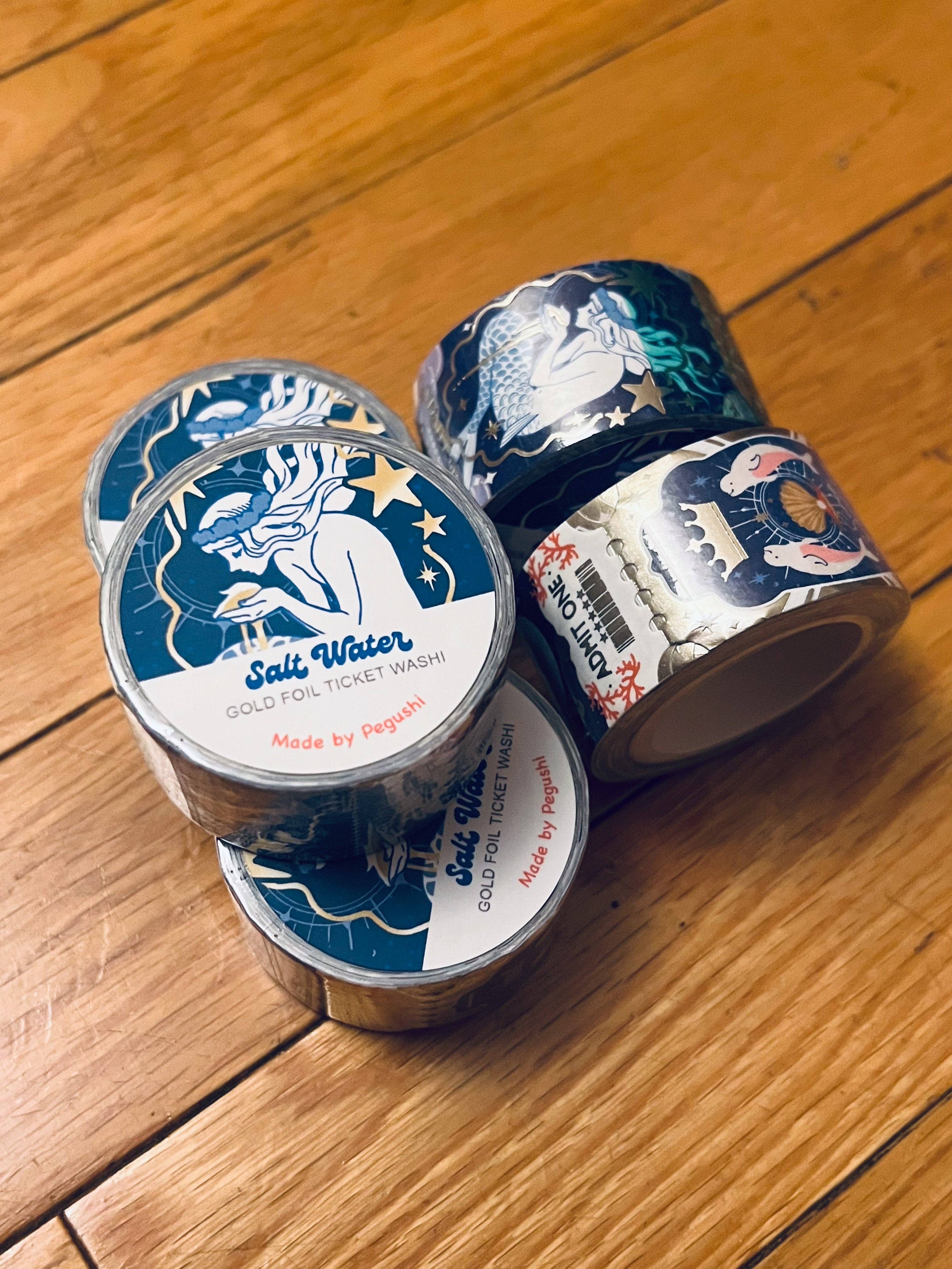 Gold Foil Salt Water Ticket Washi Tape