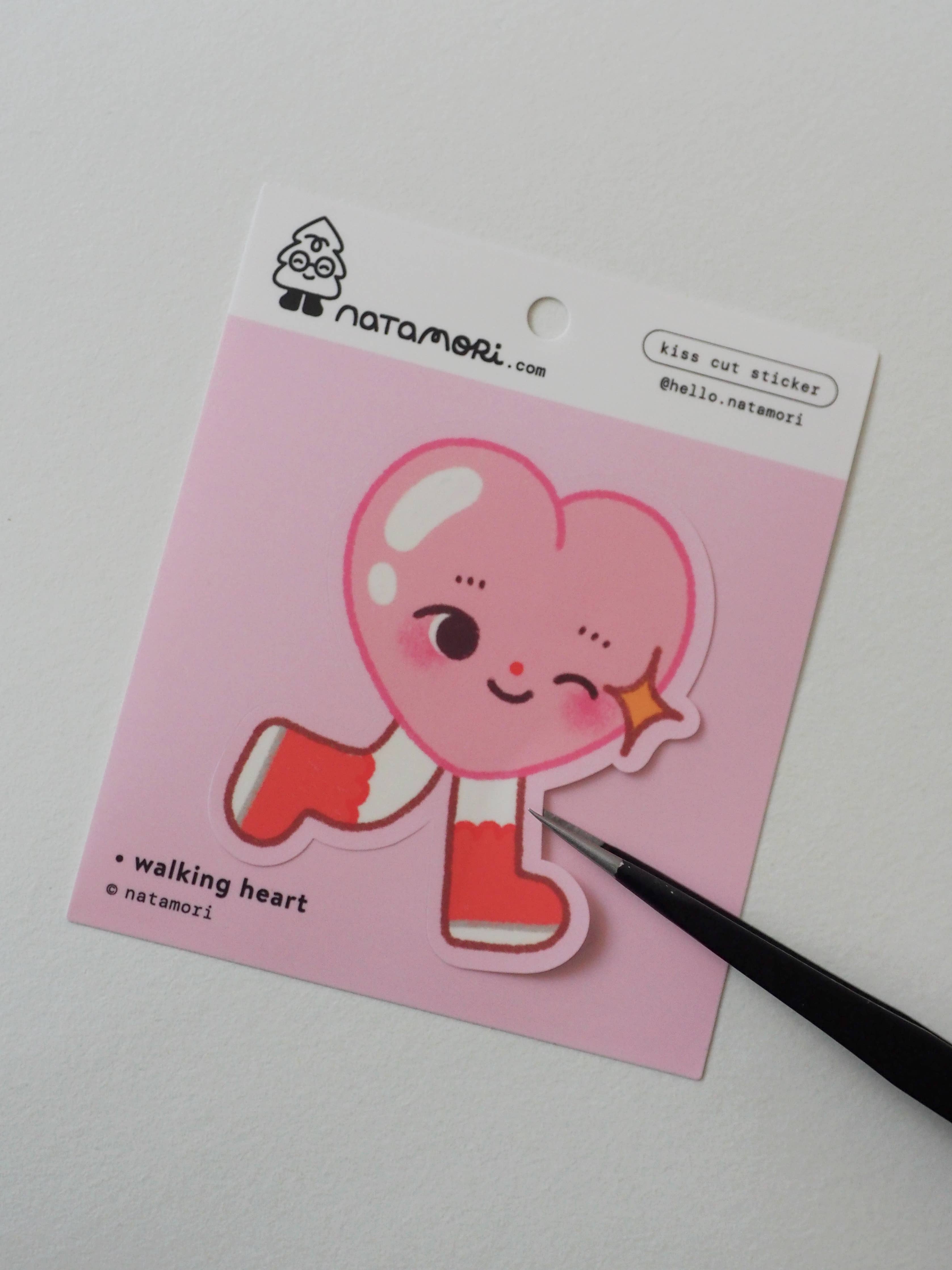 Walking Heart • Single Kiss Cut Vinyl Sticker