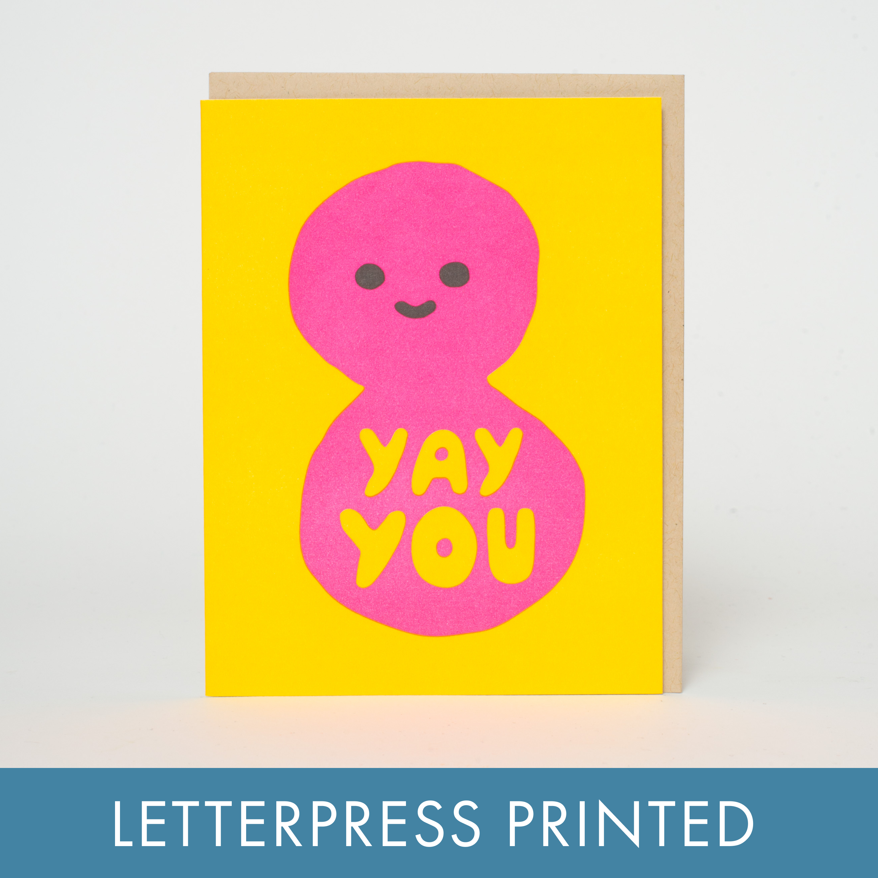 Yay You Peanut Congrats Letterpress Greeting Card by Suzy Ultman