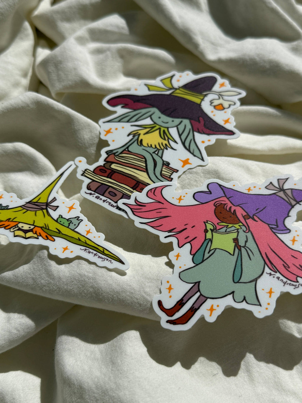 Little Reading Witch Stickers ~ Set of 3