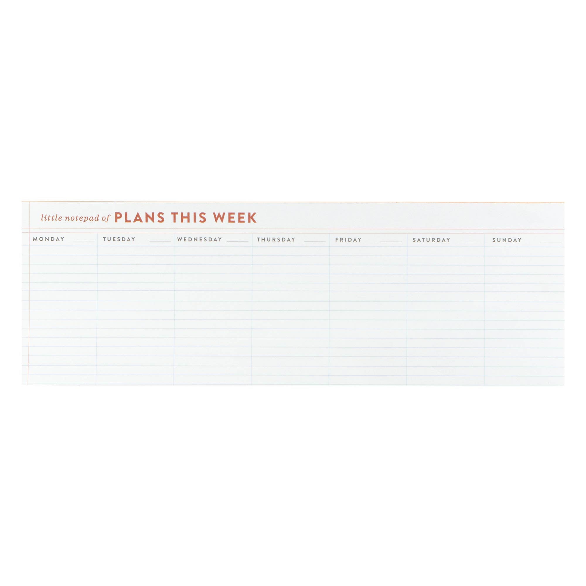 Plans This Week Horizontal Memo Pad