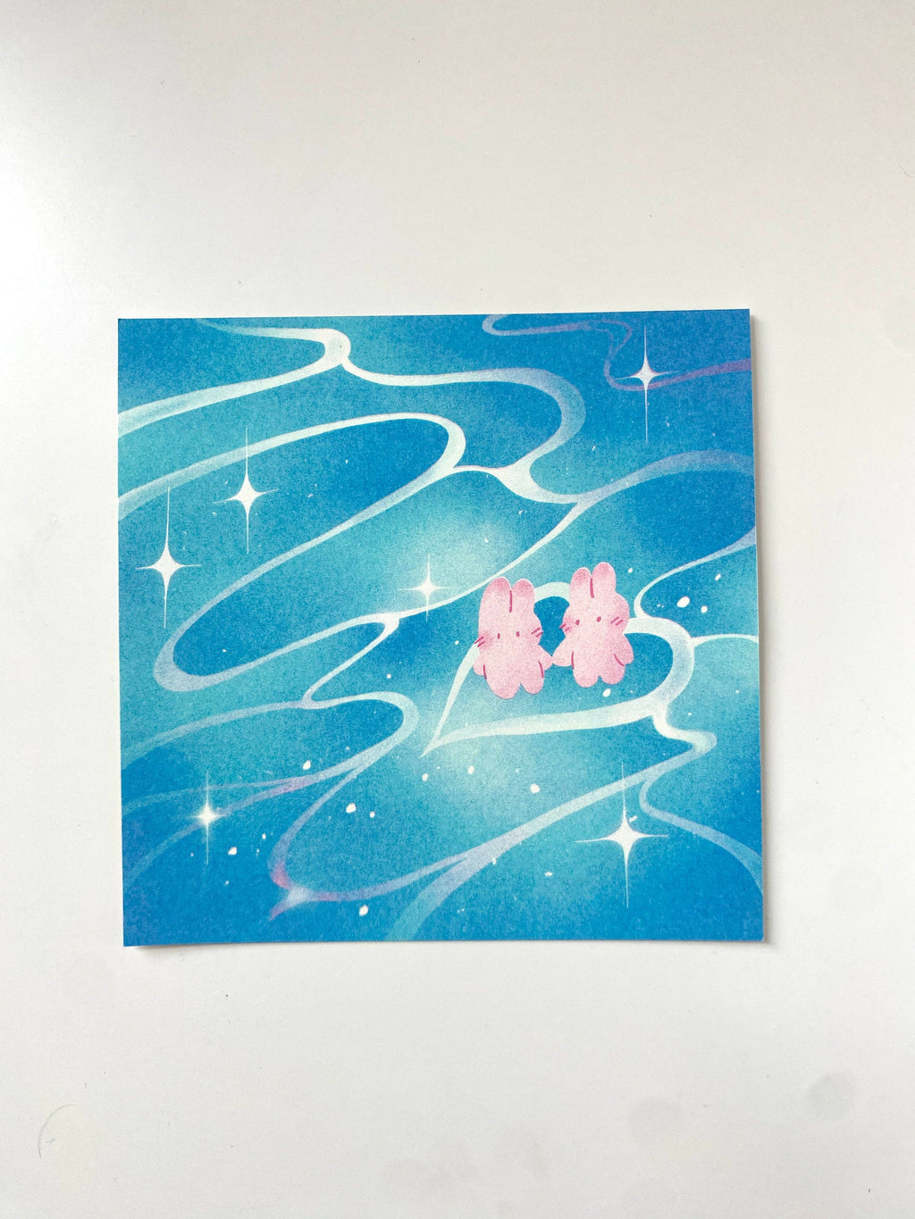 Water Ripples Risograph Print