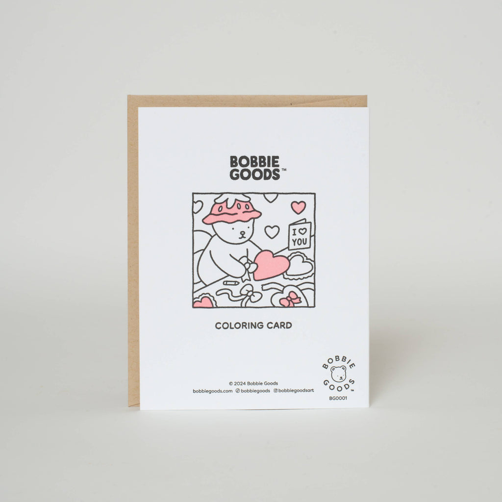 Love You Bike Ride Coloring Greeting Card by Bobbie Goods