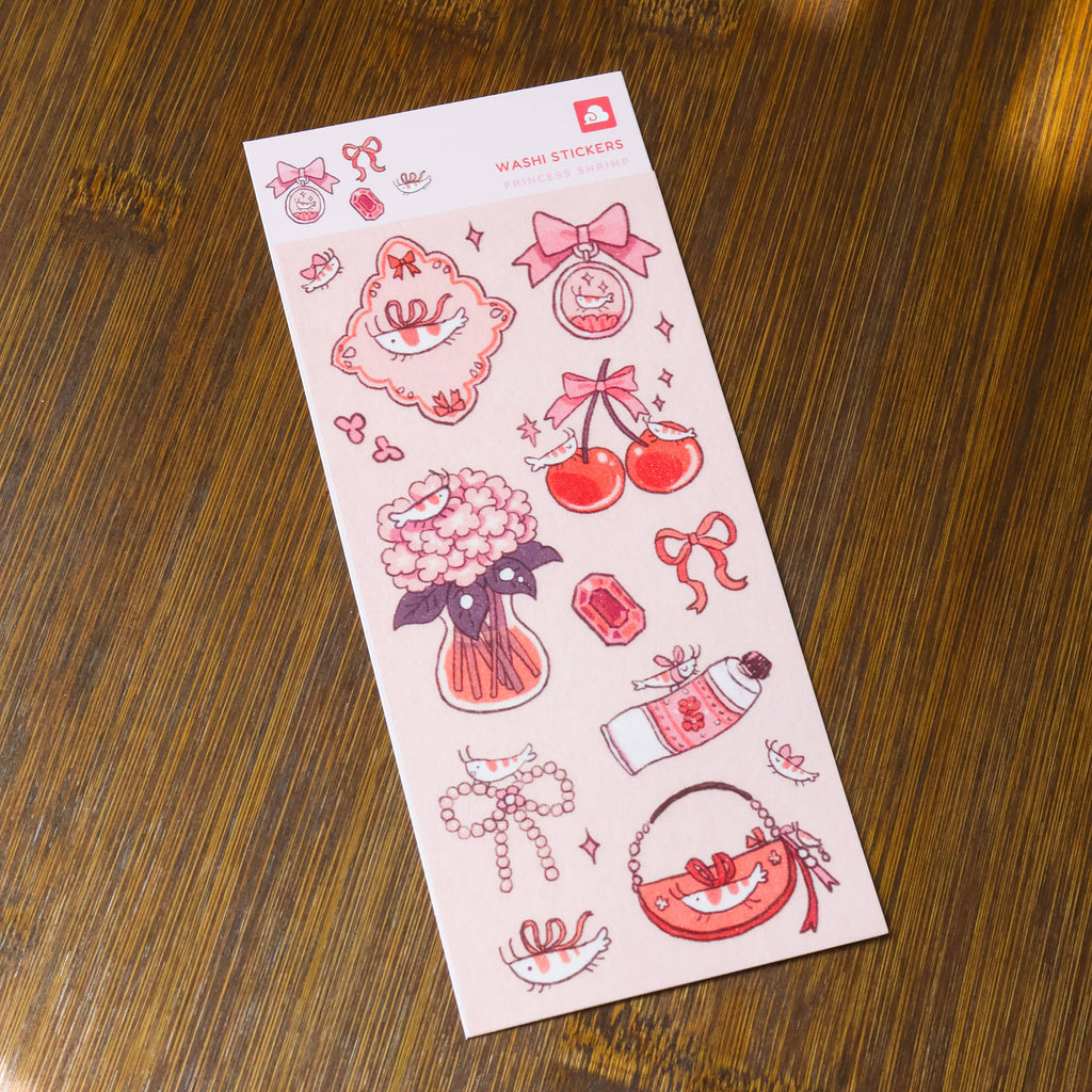 Sticker Sheet (Washi) - Princess Shrimp