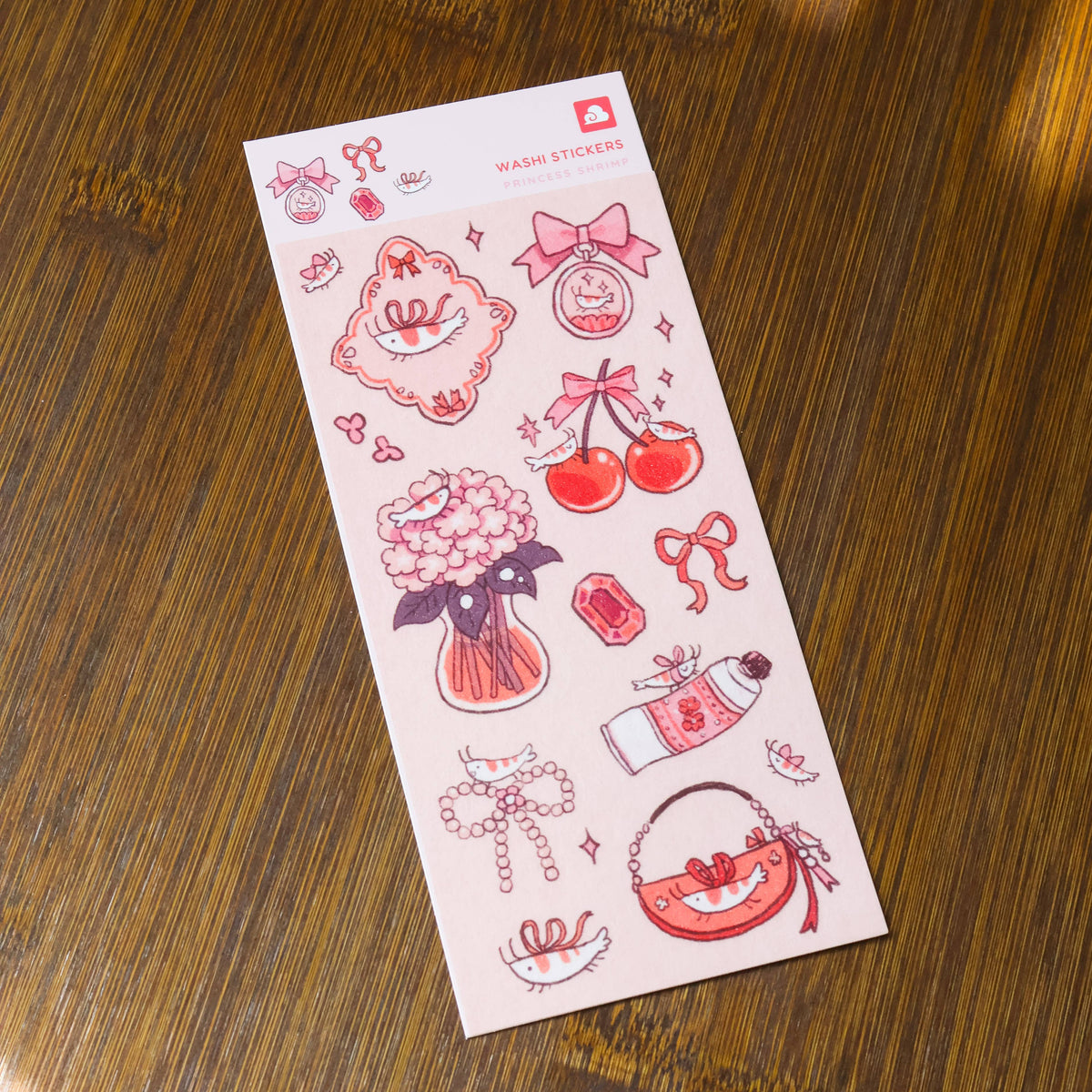 Sticker Sheet (Washi) - Princess Shrimp