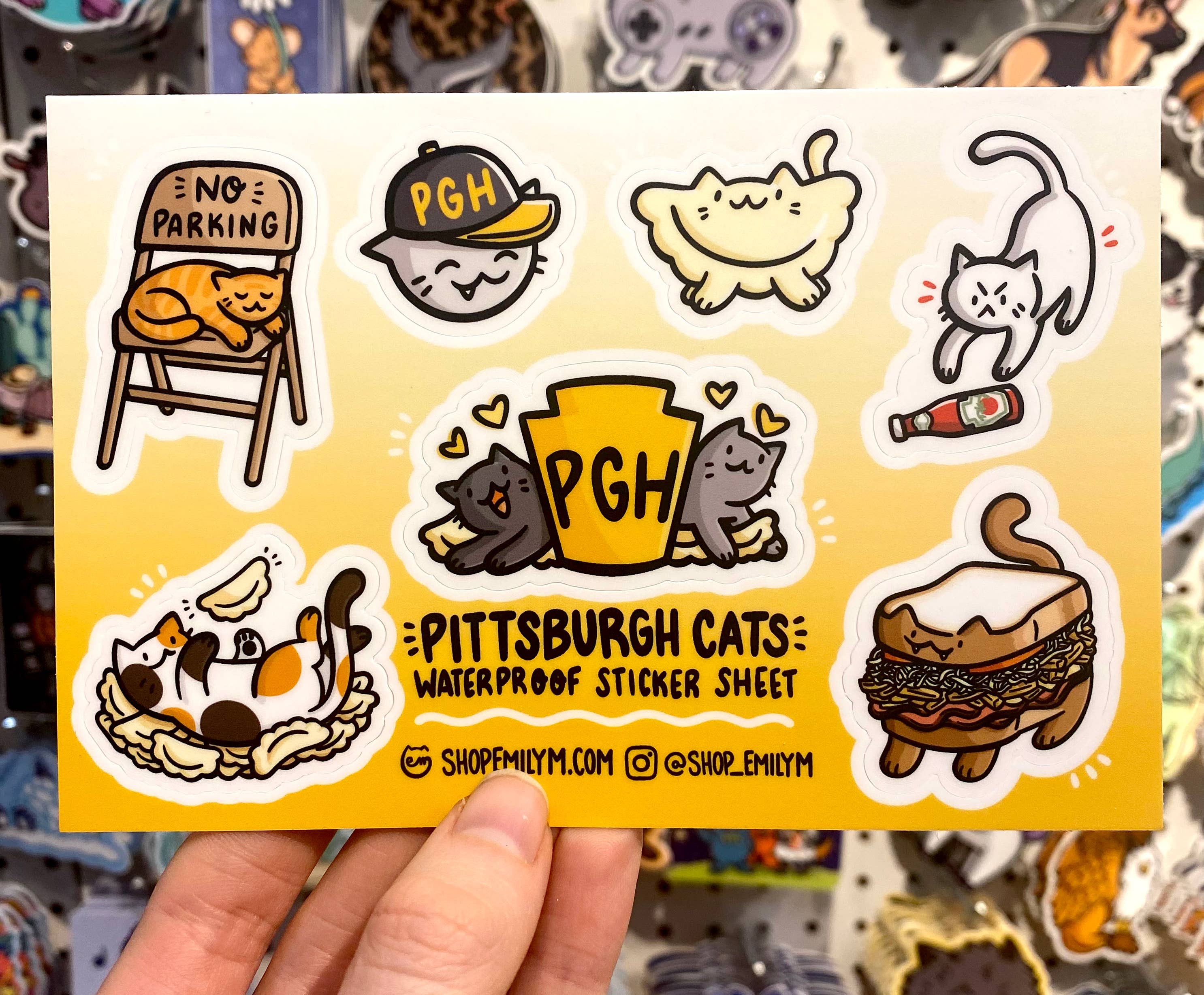 Pittsburgh Cats Waterproof Vinyl Sticker Sheet