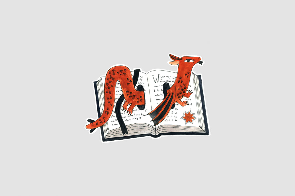 Book Wyrm Vinyl Sticker