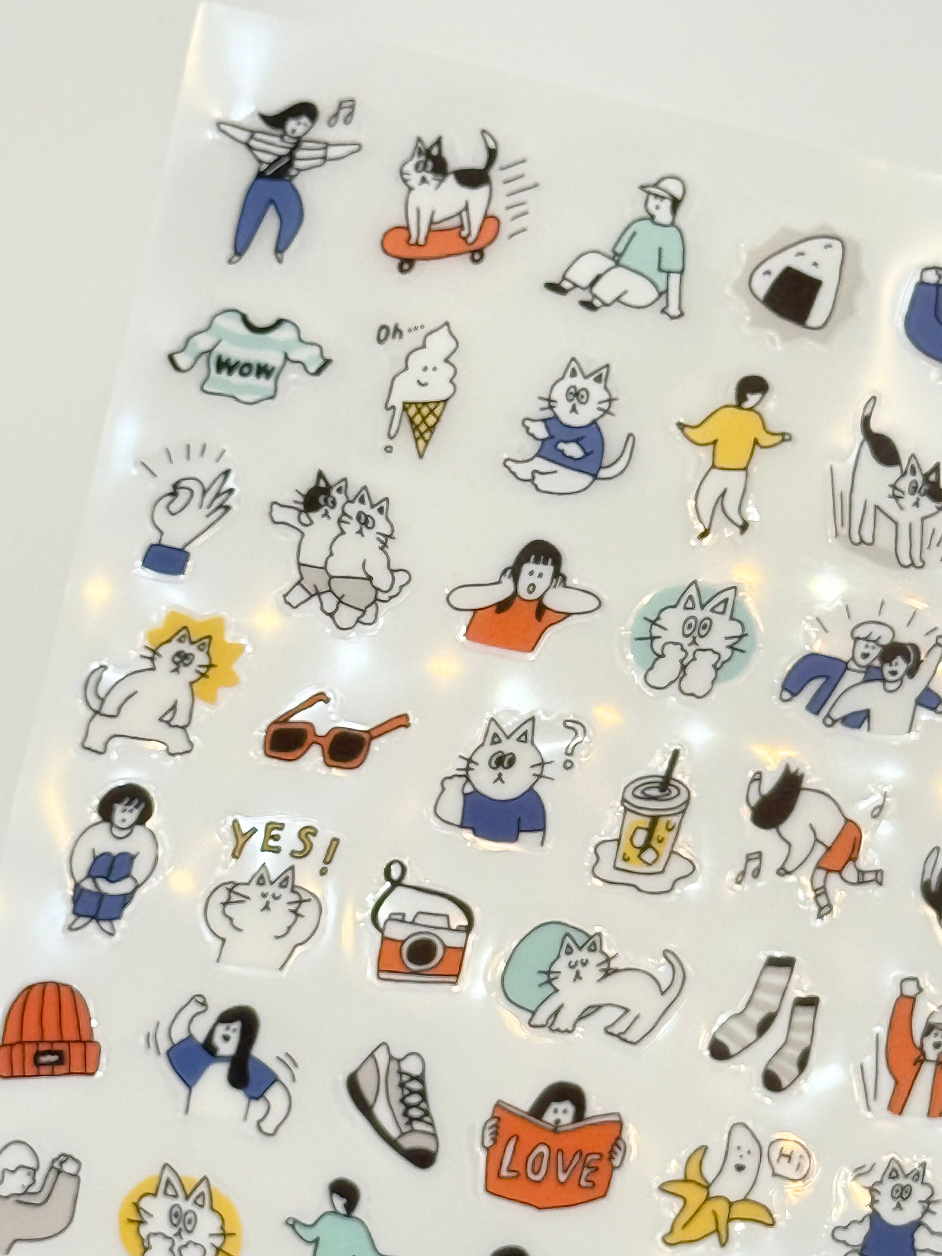 Happy Snappy Sticker Sheet - Blue