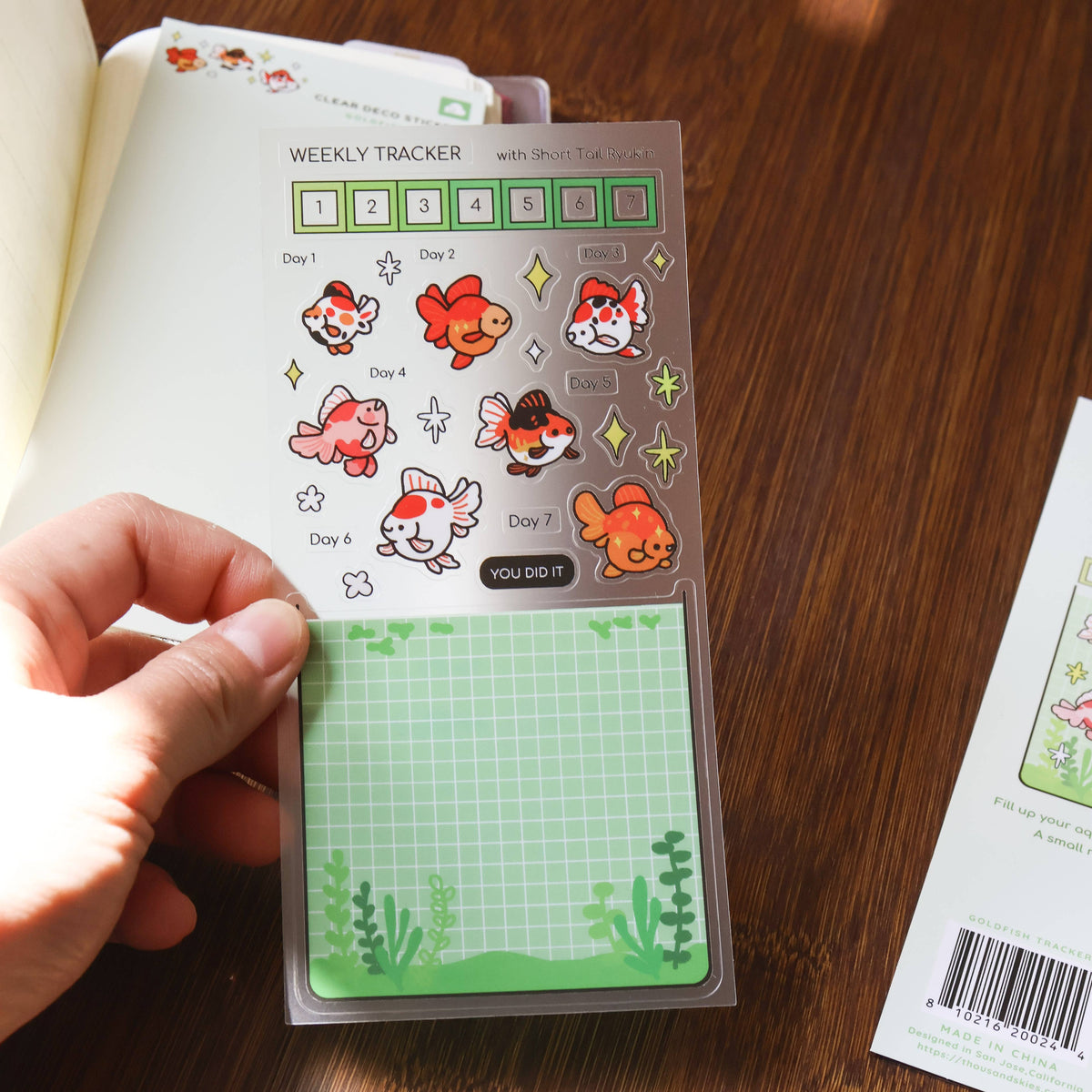 Sticker Sheet (Clear) - Goldfish Tracker