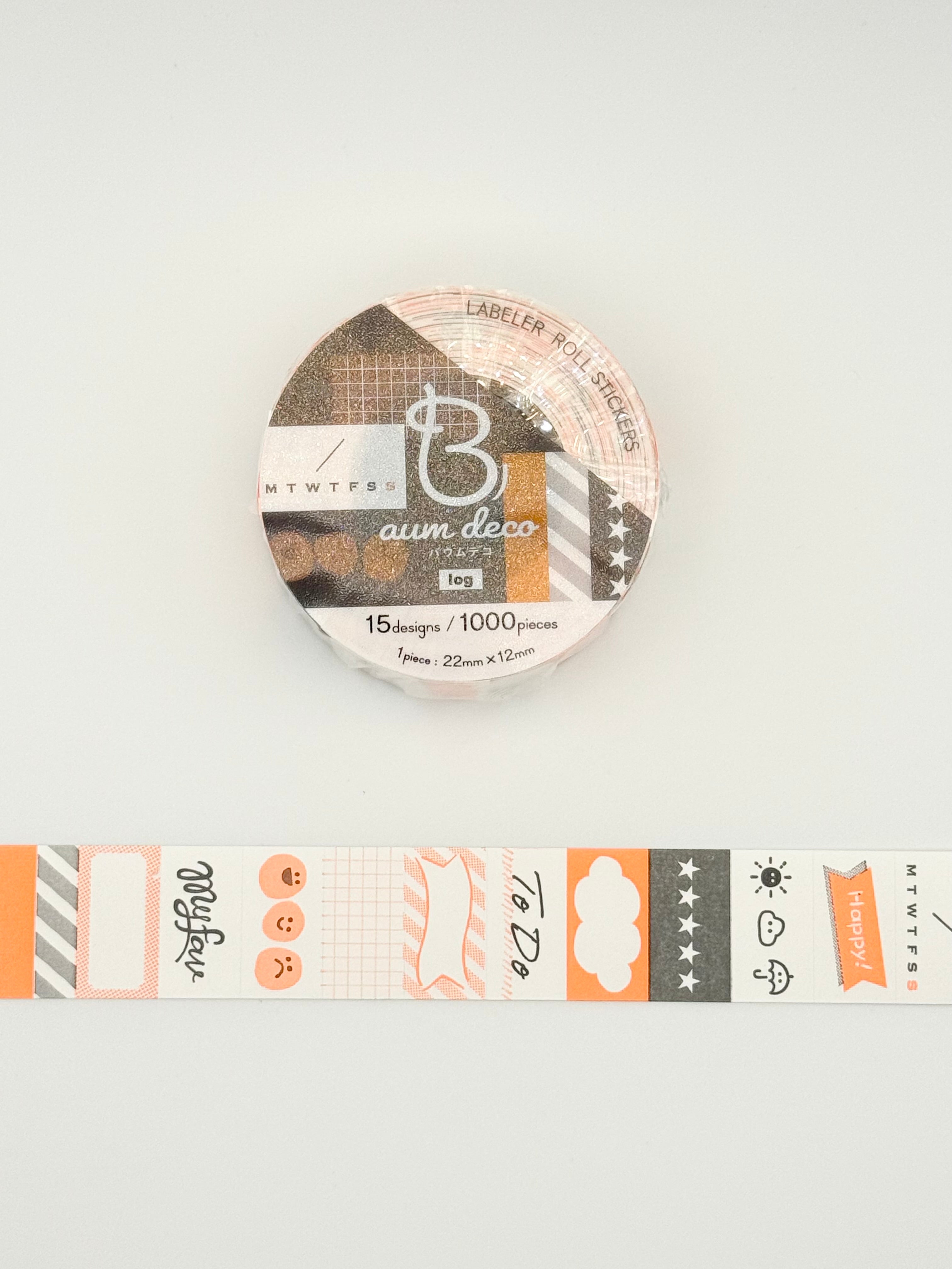 Beverly Baum Deco Labeler Roll Stickers - Log