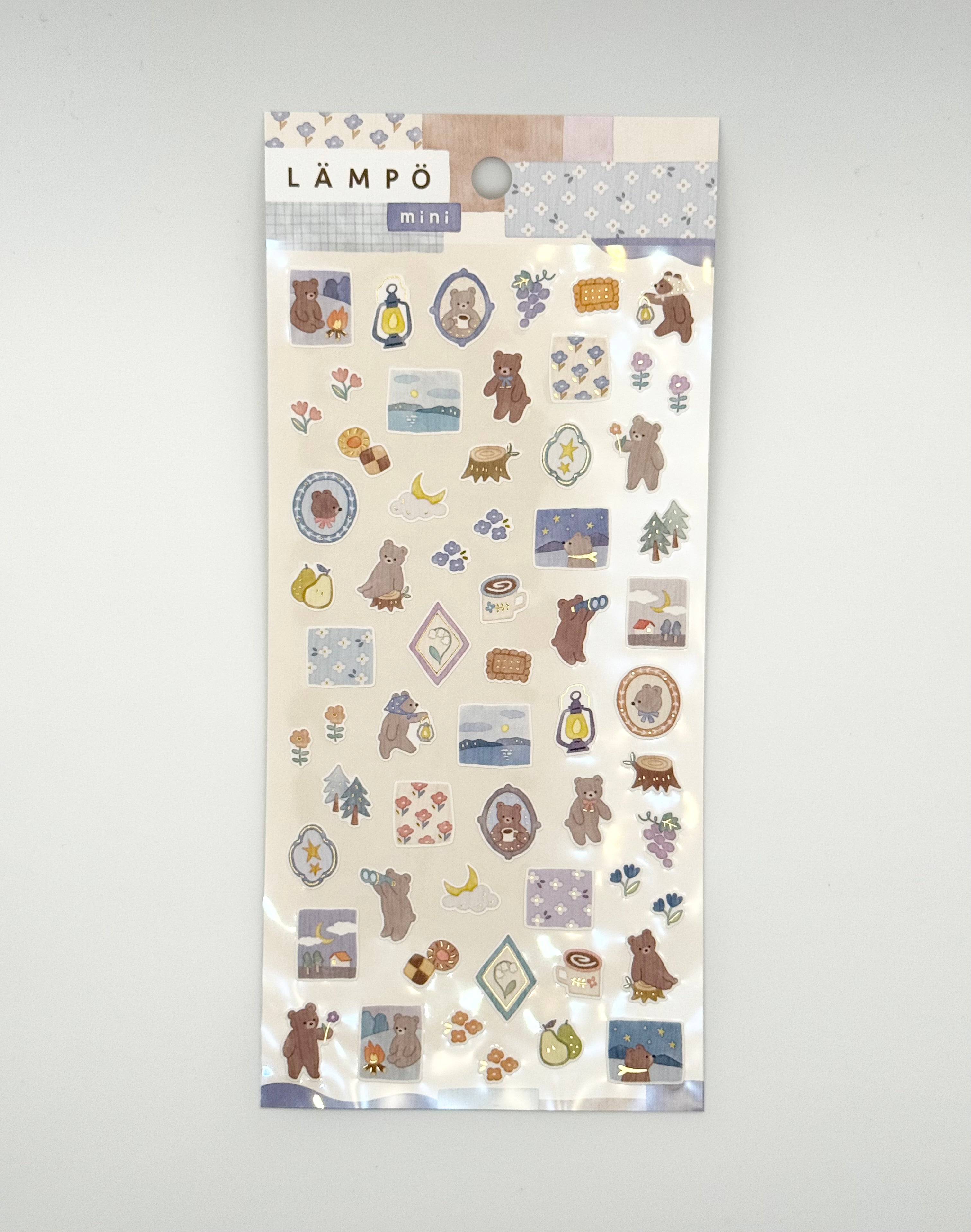 Lampo Mini Series Sticker Sheet - Bear & Starry Sky