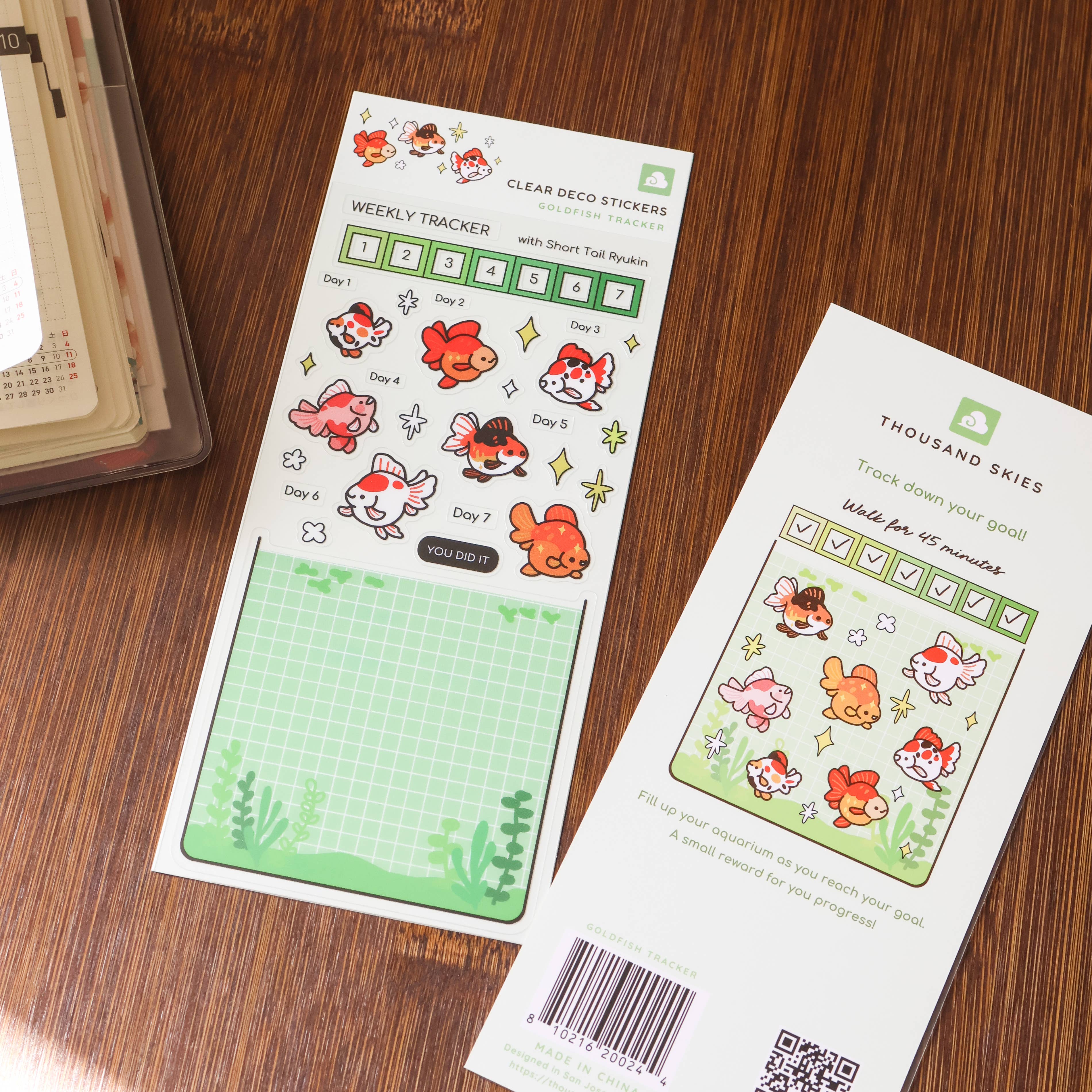 Sticker Sheet (Clear) - Goldfish Tracker