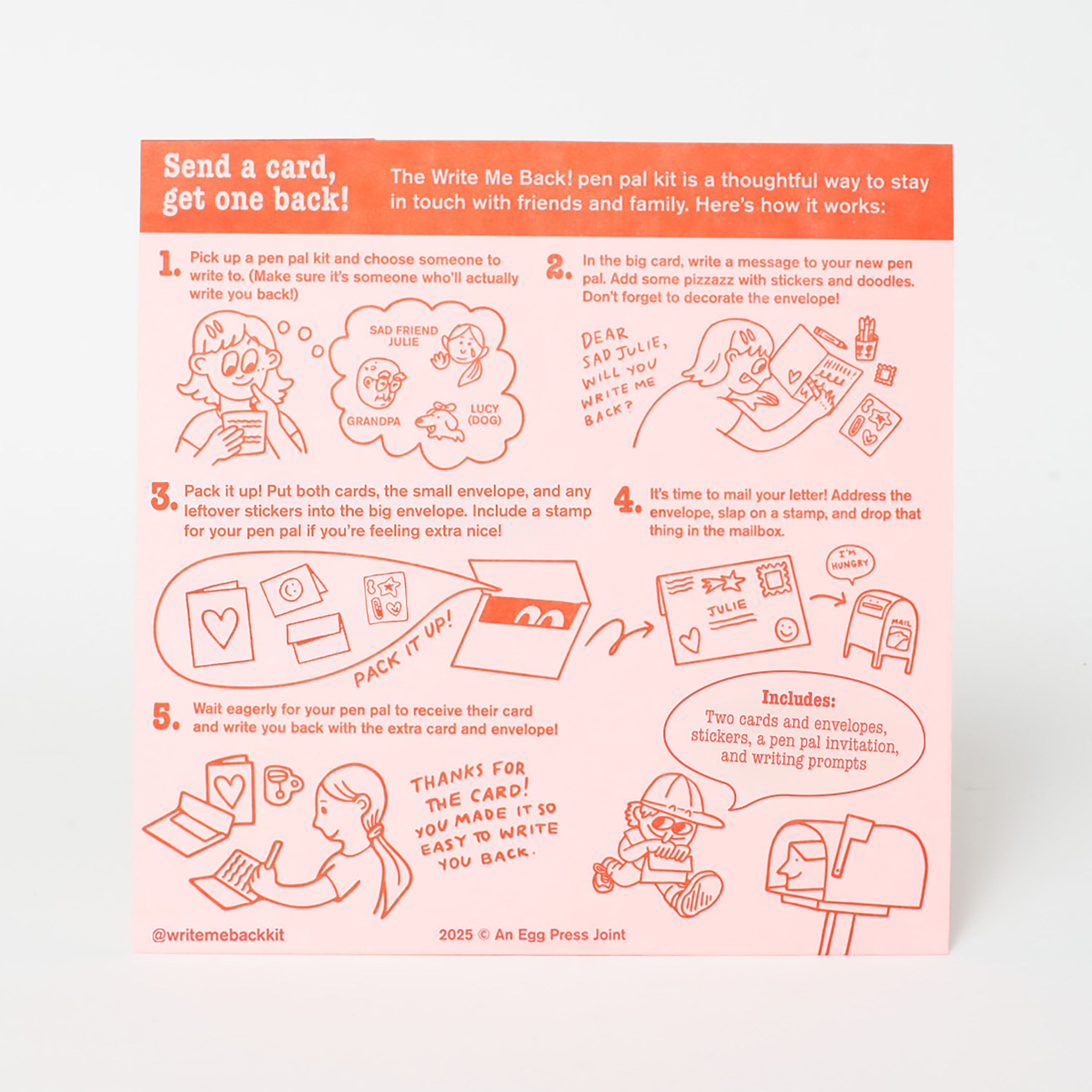 Love + Heart Friend Letter Writing Write Me Back Pen Pal Kit