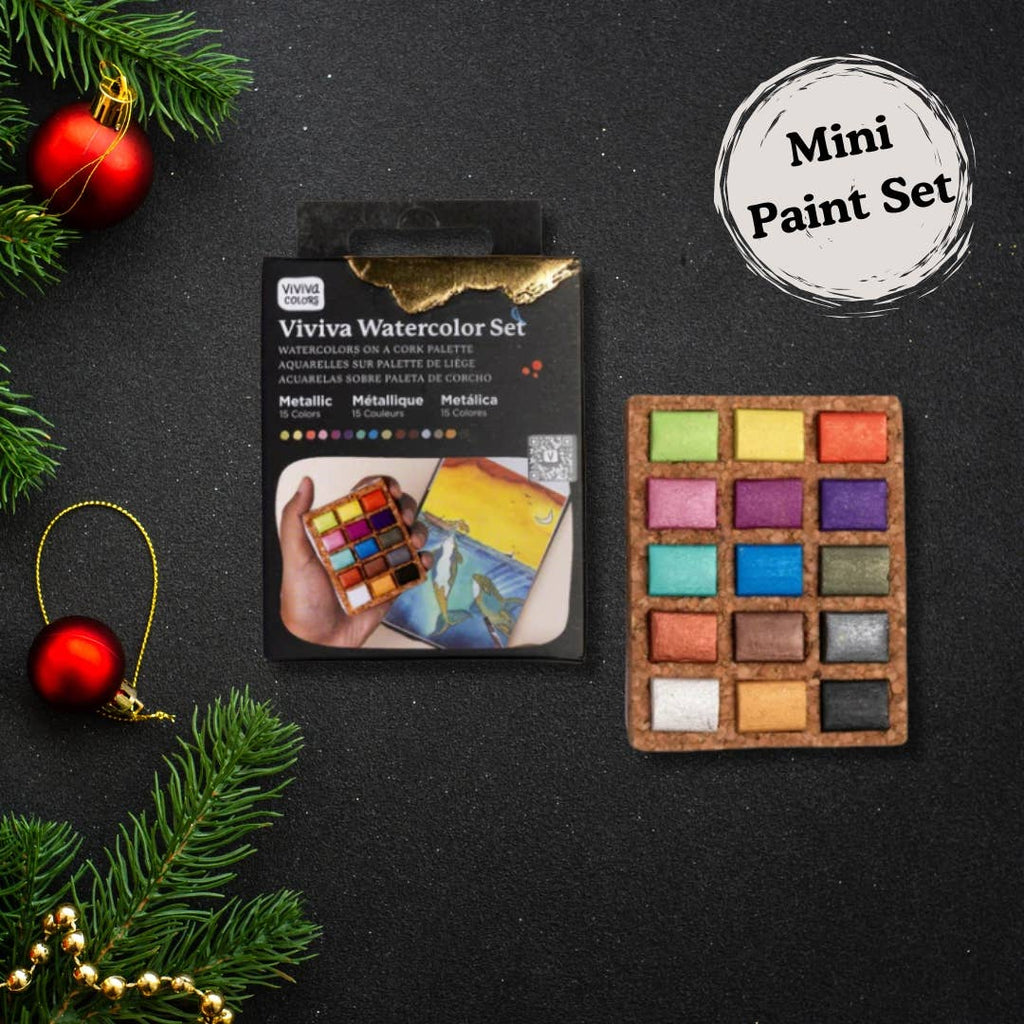 Watercolor Mini Pans - Metallic 15 Colors