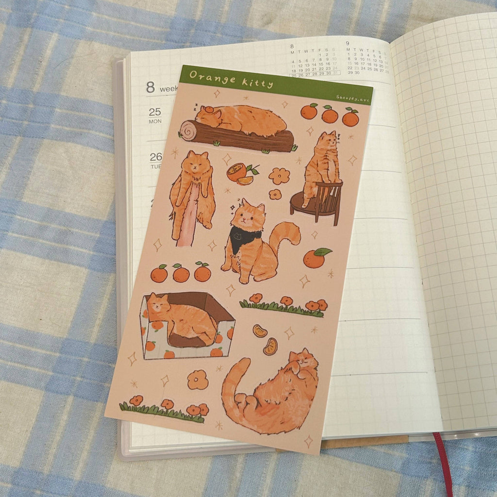 Orange Cat Vinyl Sticker Sheet