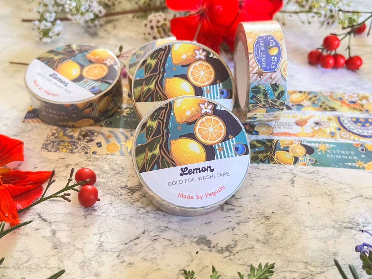 Gold Foil Lemon Washi Tape