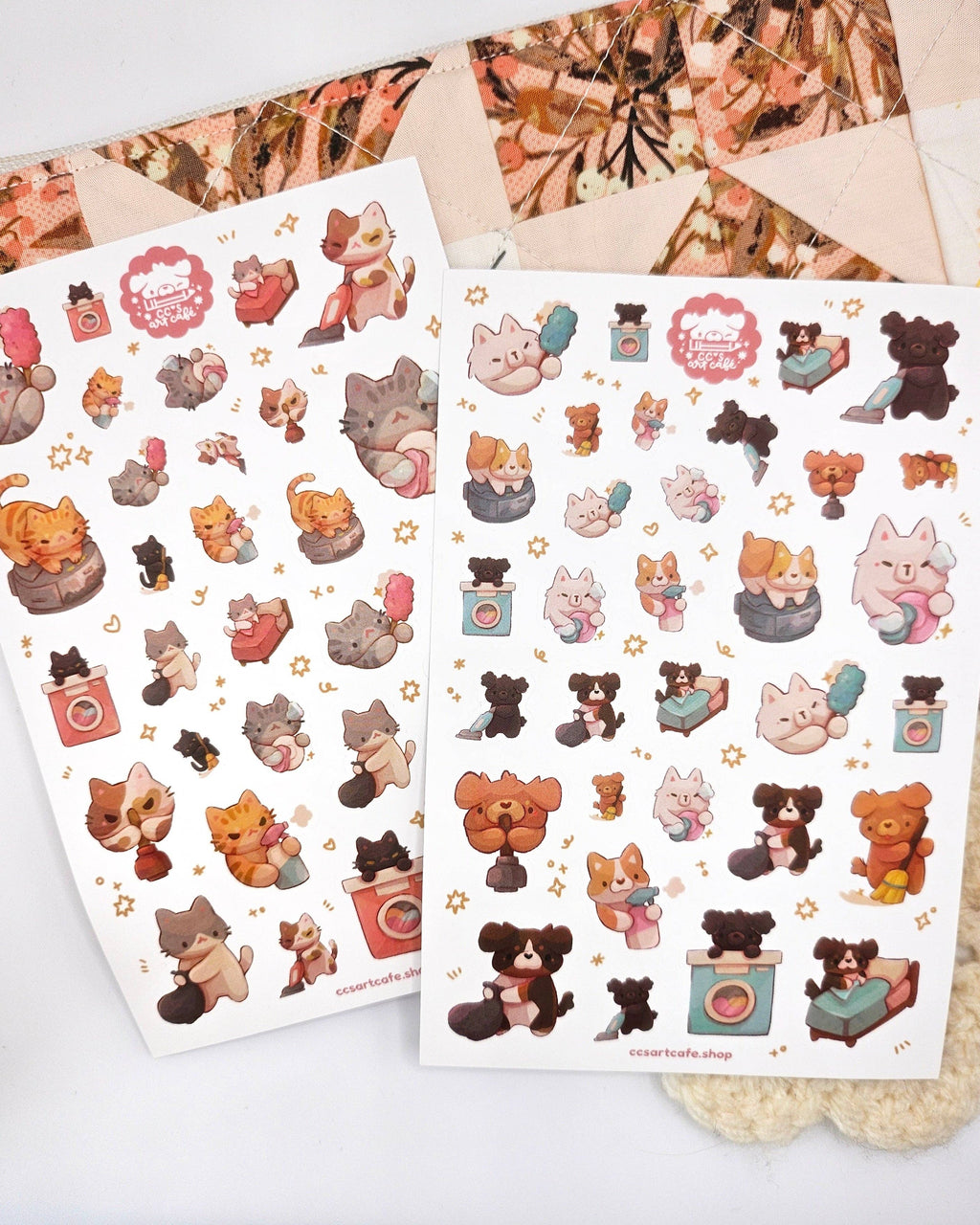 Cleaning Kitty Vinyl Sticker Sheet