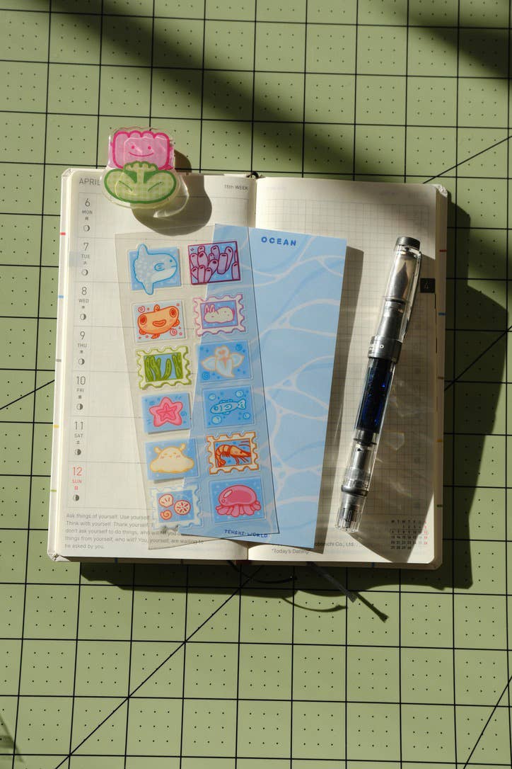 Ocean clear Journaling Sticker Sheet