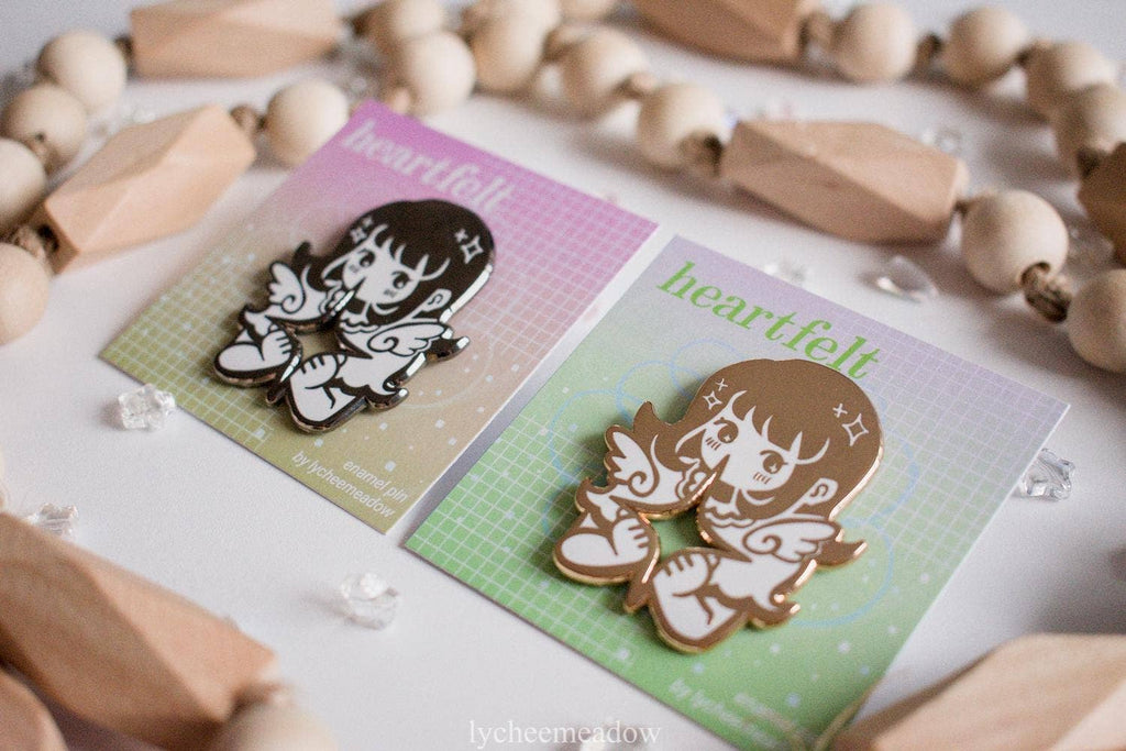 Heartfelt Original Character Enamel Pin | Double Clasp