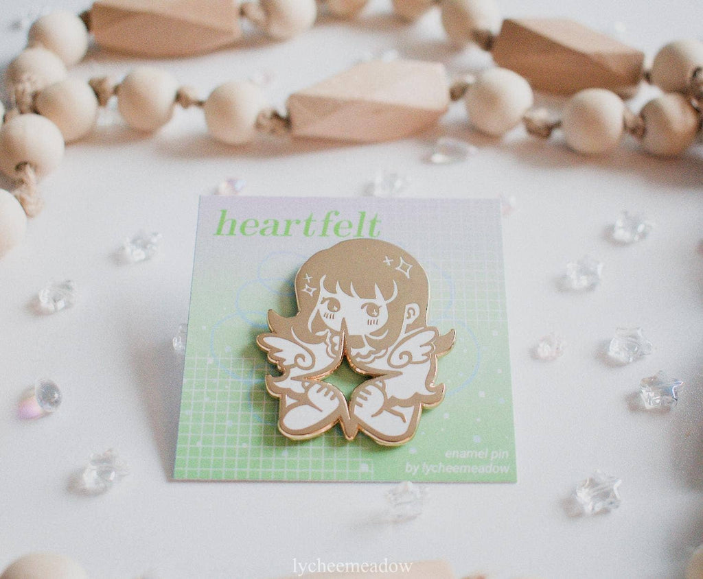 Heartfelt Original Character Enamel Pin | Double Clasp