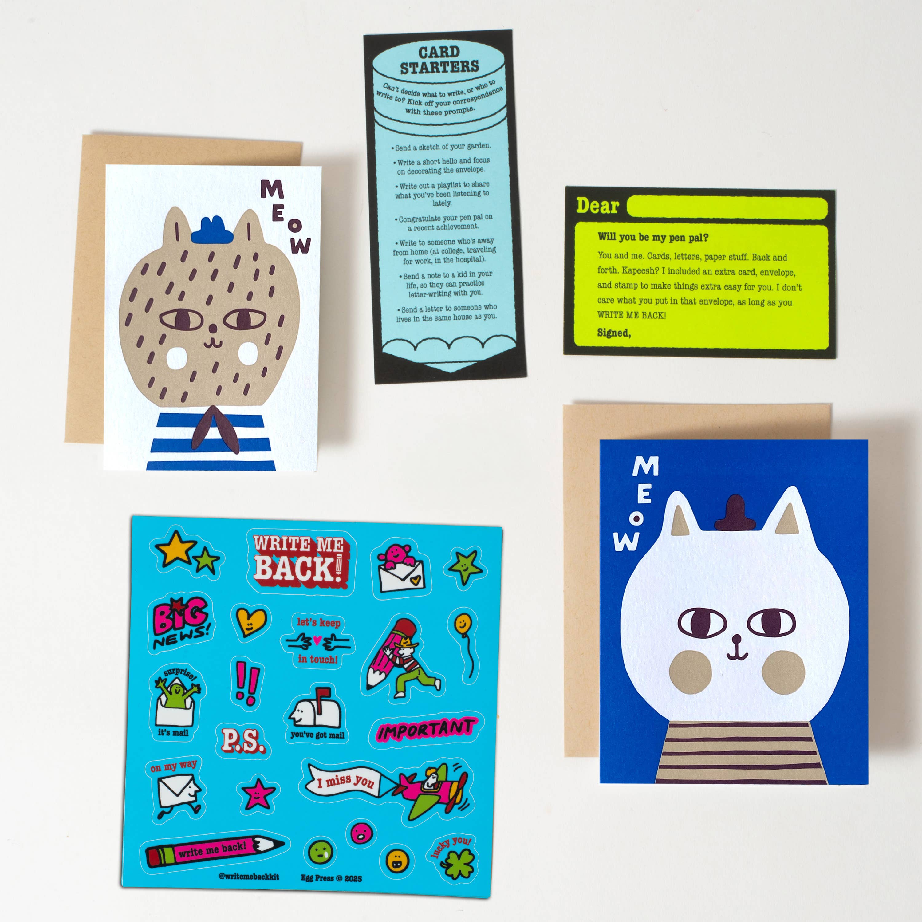 Cats Meow Letter Writing Write Me Back Pen Pal Kit