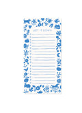 Blue Folk To-Do List Pad - Magnetic Grocery List Notepad