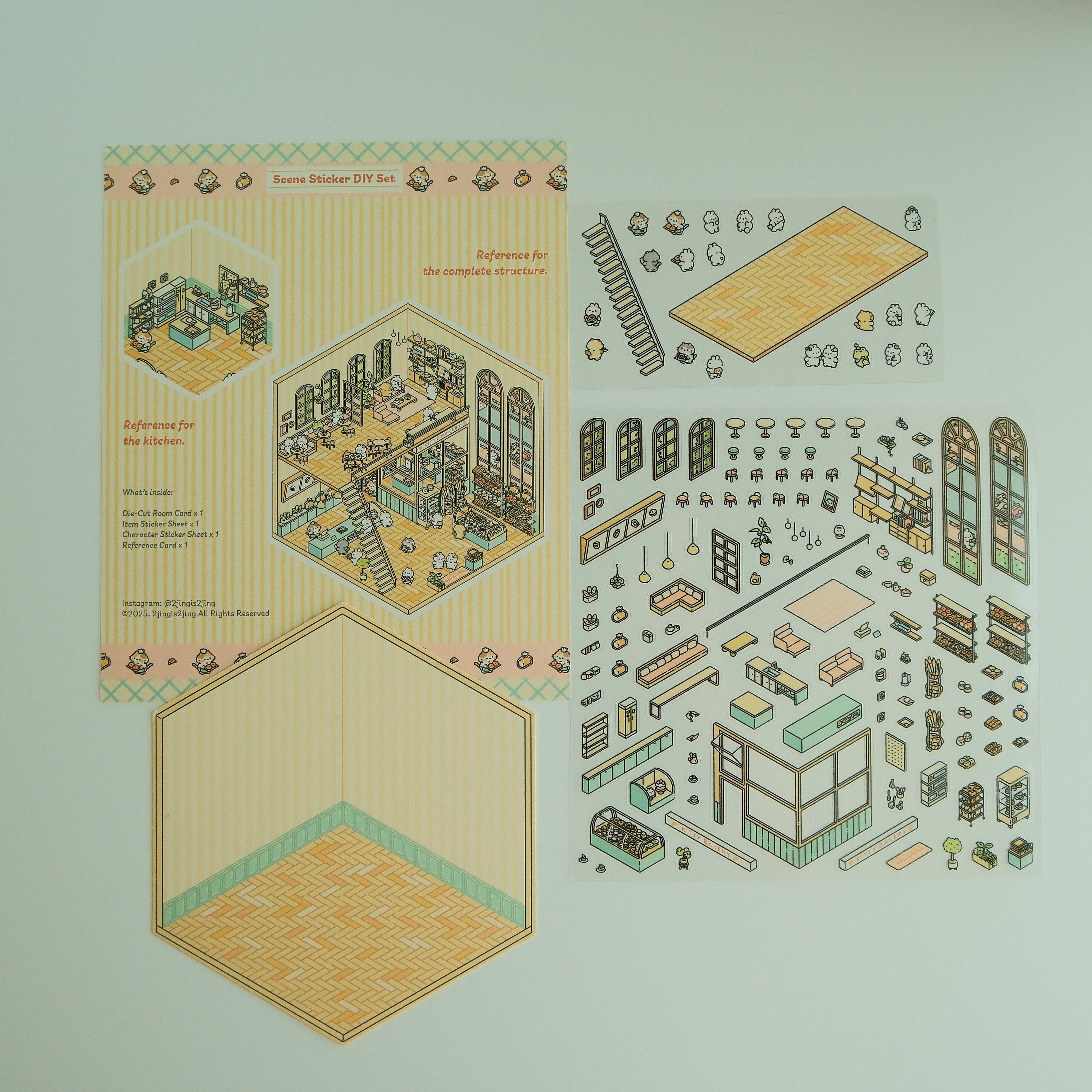 Scene Sticker DIY Kit - Kitty Bakery