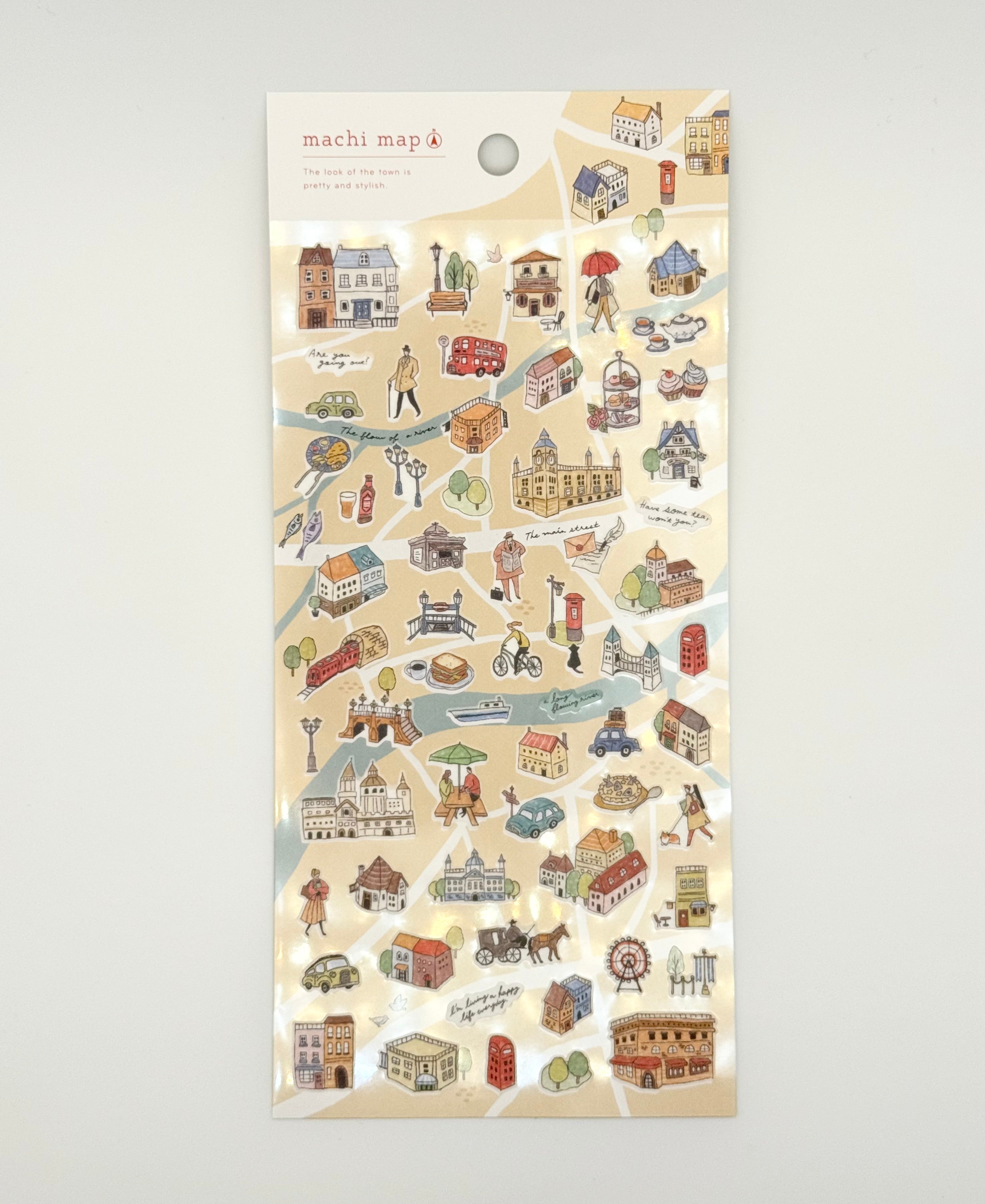 Machi Map Sticker Sheet - Brown City