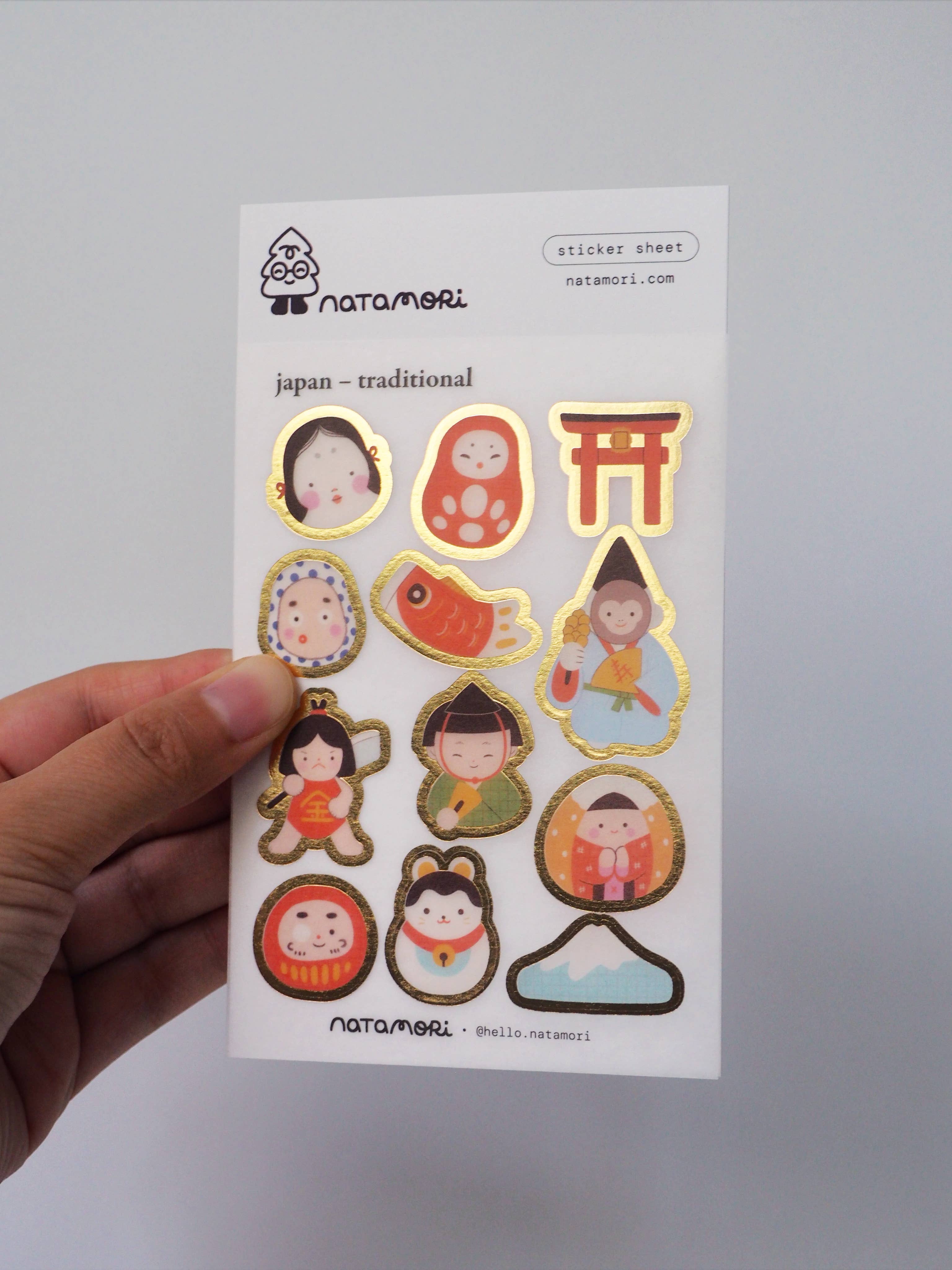 Japan – traditional • washi foil sticker sheet