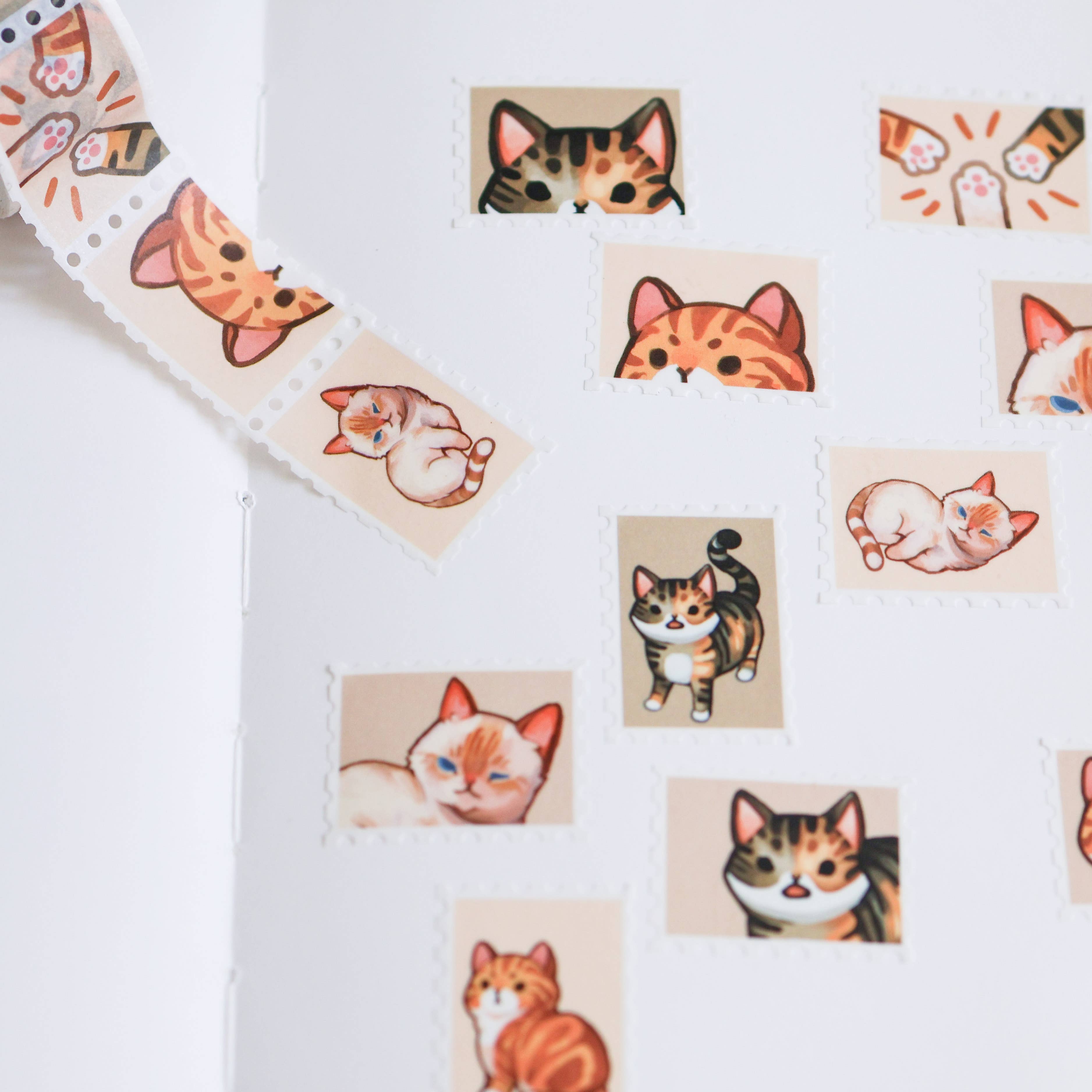 Stamp Washi Tape - Tabby Cats
