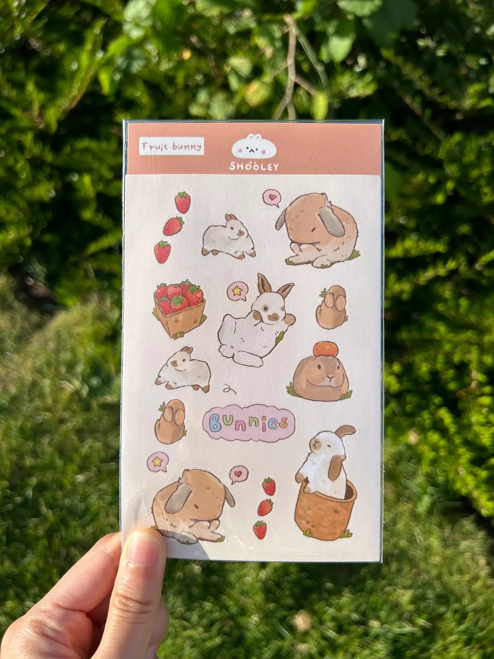 Fruit bunnies sticker sheet | Vinyl sticker sheet