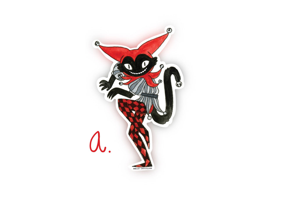 Medieval Animal Sticker Series - Jester Cat A