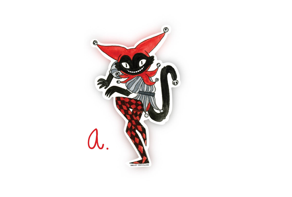 Medieval Animal Sticker Series - Jester Cat A