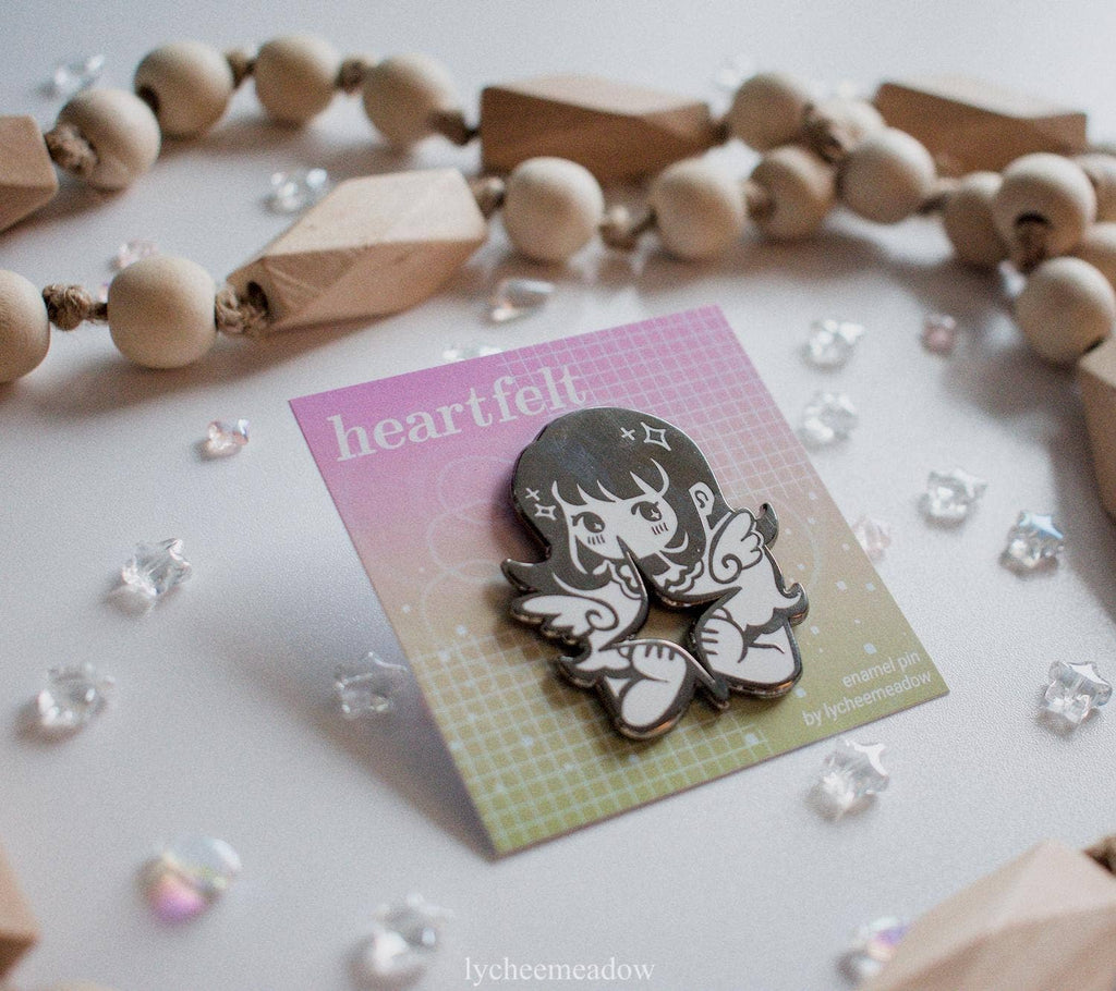 Heartfelt Original Character Enamel Pin | Double Clasp