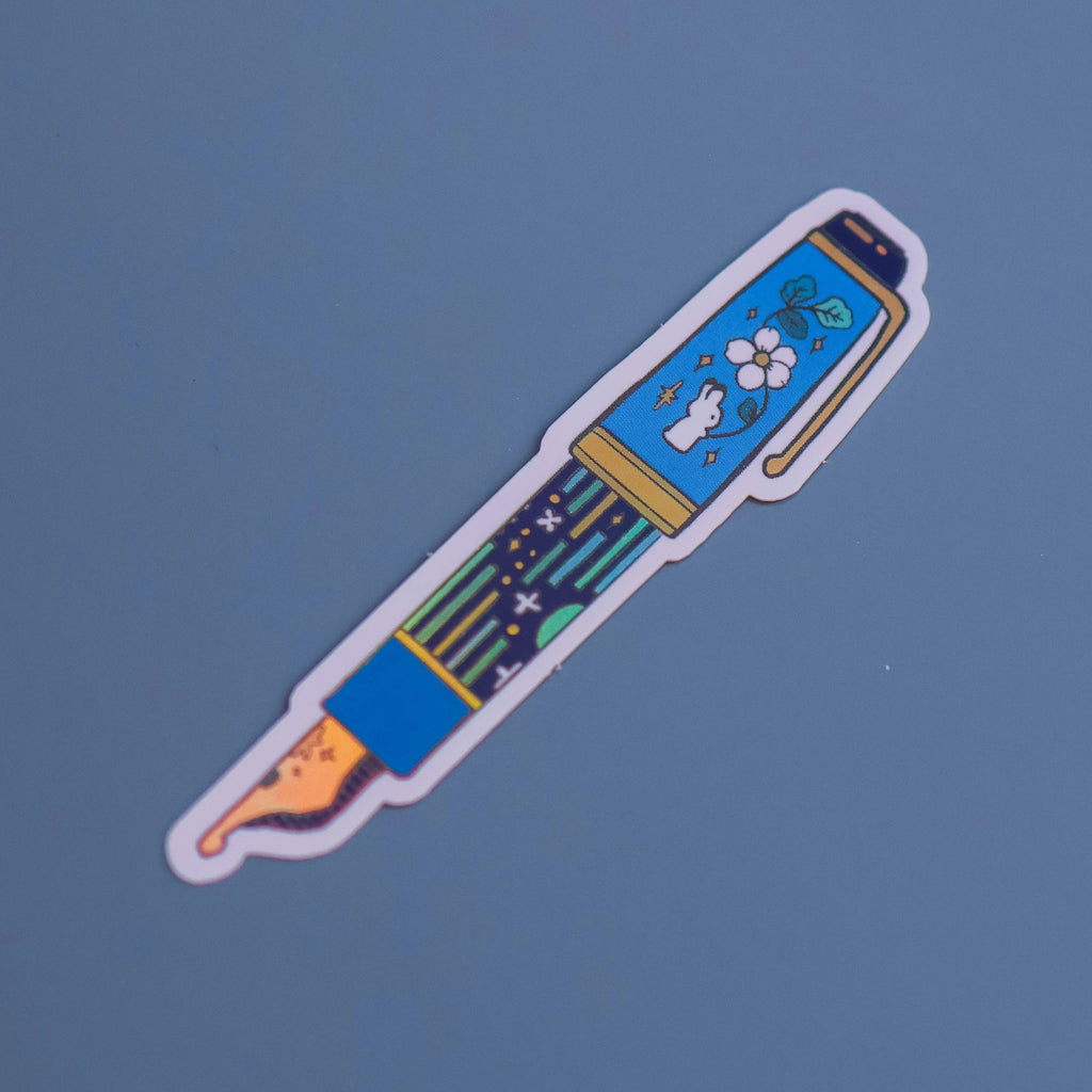 Vinyl Sticker (Holographic) Rabbit Fountain Pen