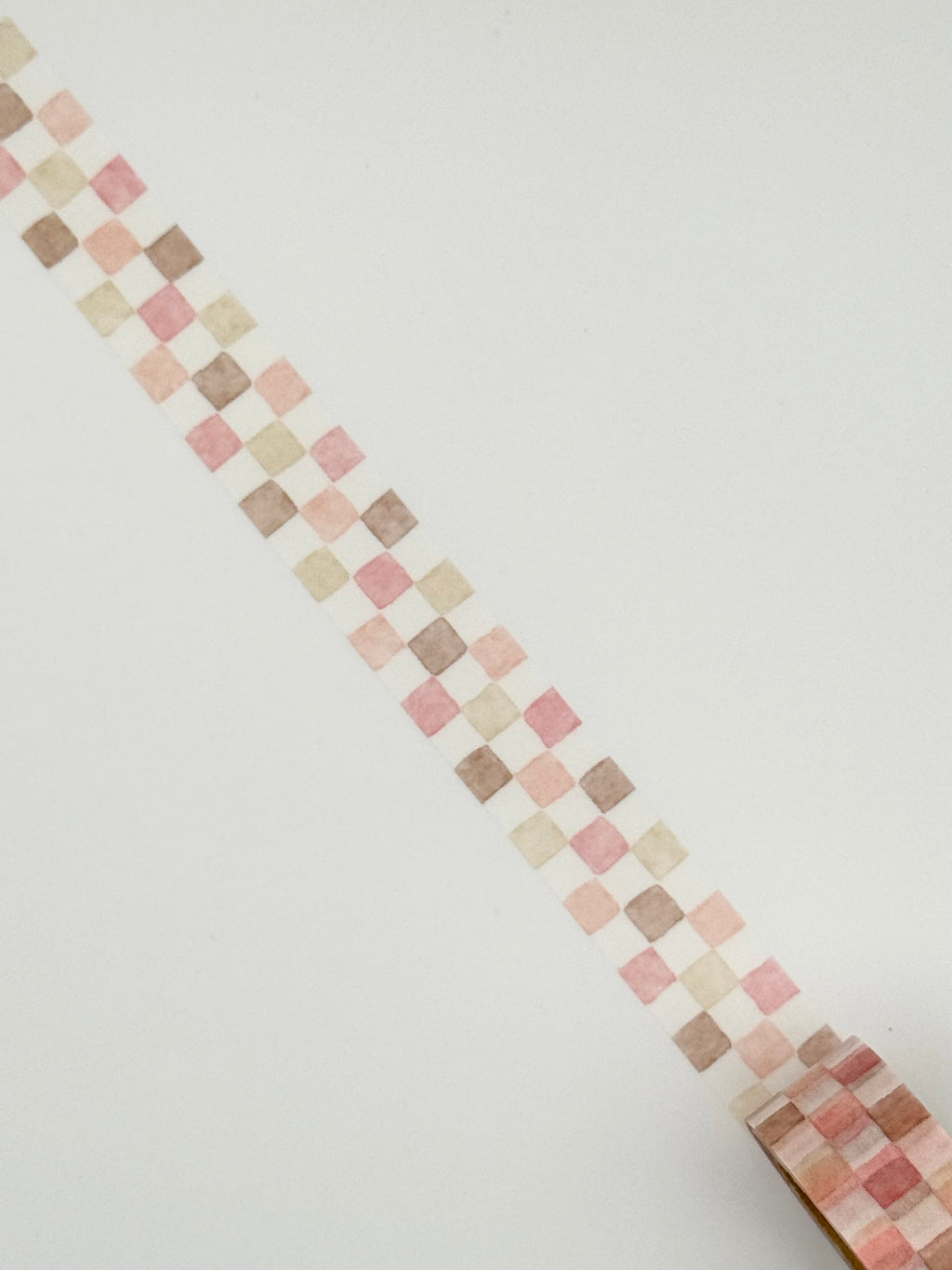 Mind Wave Washi Masking Tape - Pattern Checks - Pink & Brown