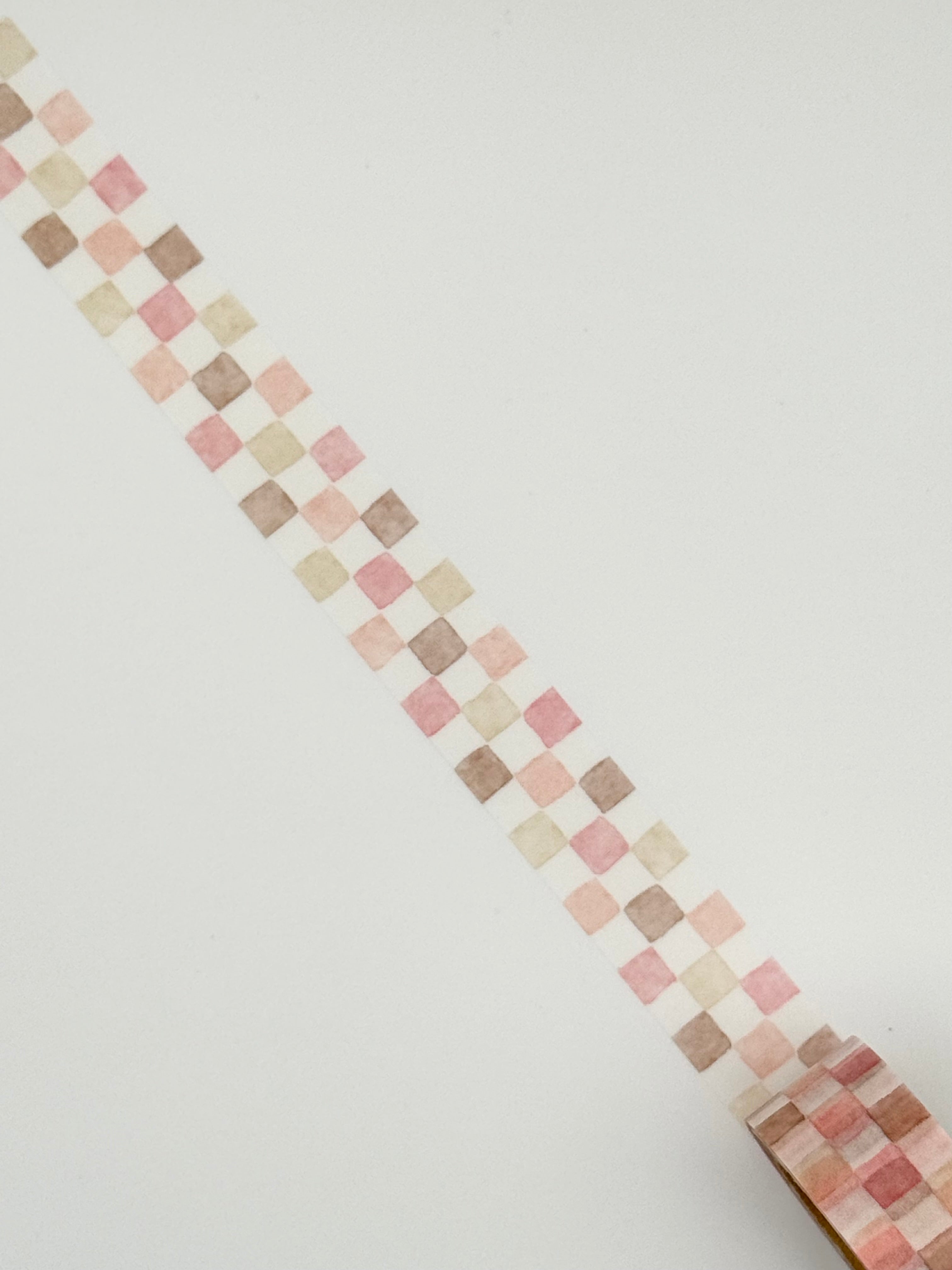 Mind Wave Washi Masking Tape - Pattern Checks - Pink & Brown